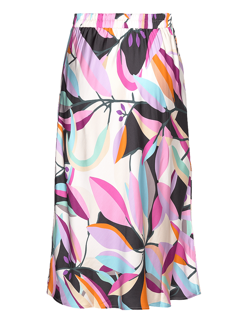 Coster Copenhagen - Skirt in multi leaf print - Sille f - satiinist seelikud - multi leaf print - 1