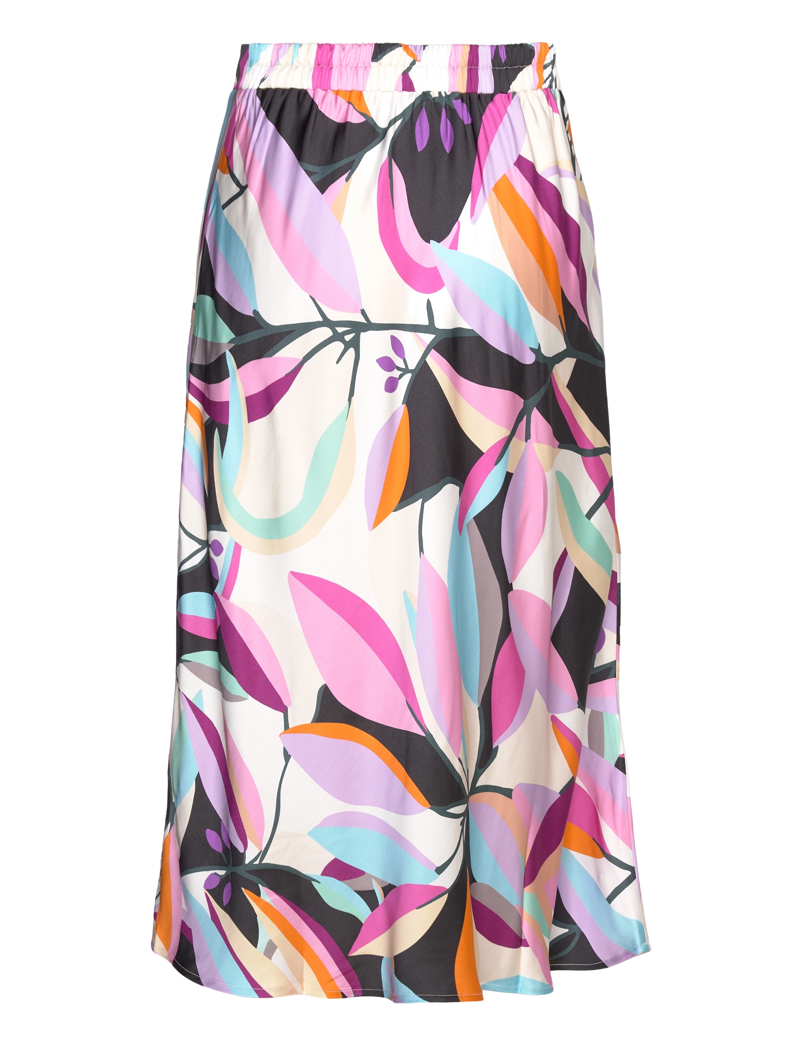 Coster Copenhagen - Skirt in multi leaf print - Sille f - satiinist seelikud - multi leaf print - 1