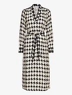 Long dress in houndstooth print - HOUNDSTOOTH MIX PRINT