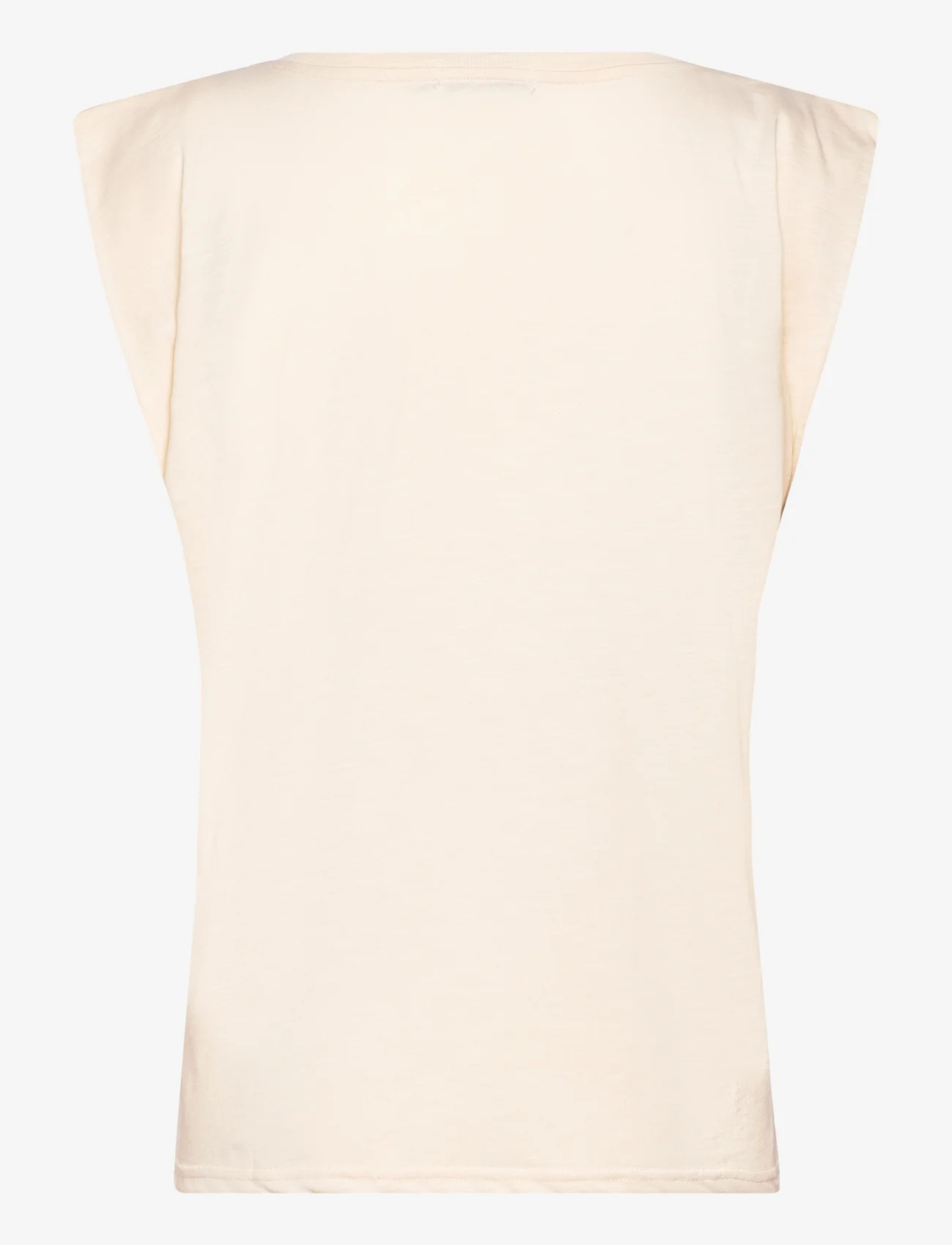 Coster Copenhagen - T-shirt with blurred stripe - sleeveless tops - creme/black stripes - 1