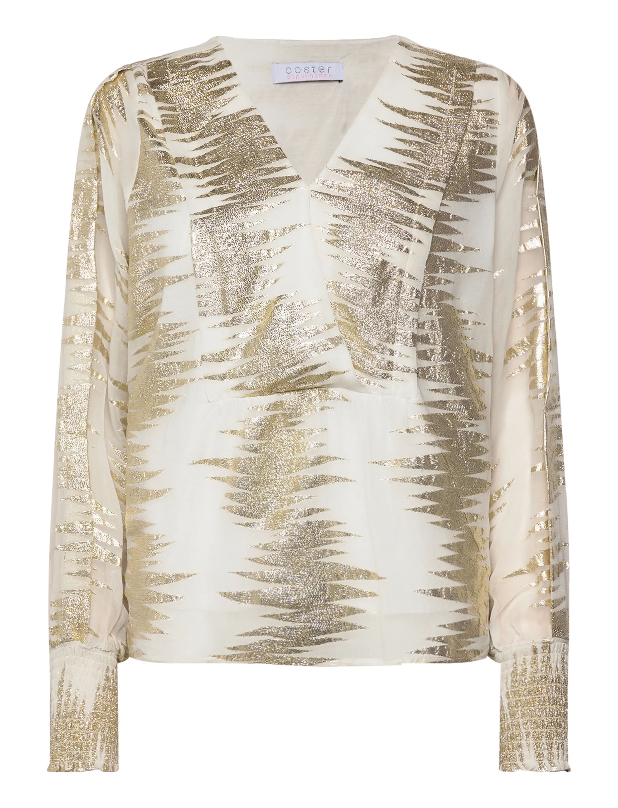 Coster Copenhagen Shirt with lurex pattern - Bluser & Skjorter - LUREX ZIG ZAG / gold