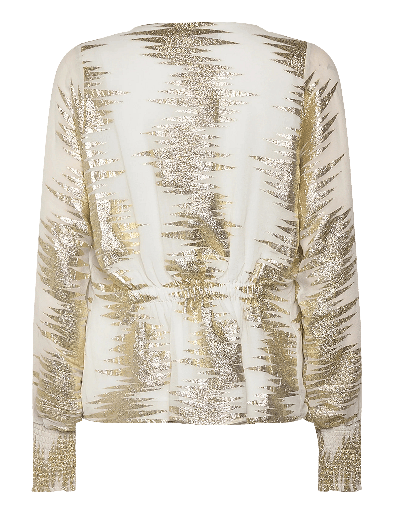 Coster Copenhagen - Shirt with lurex pattern - langärmlige blusen - lurex zig zag - 1