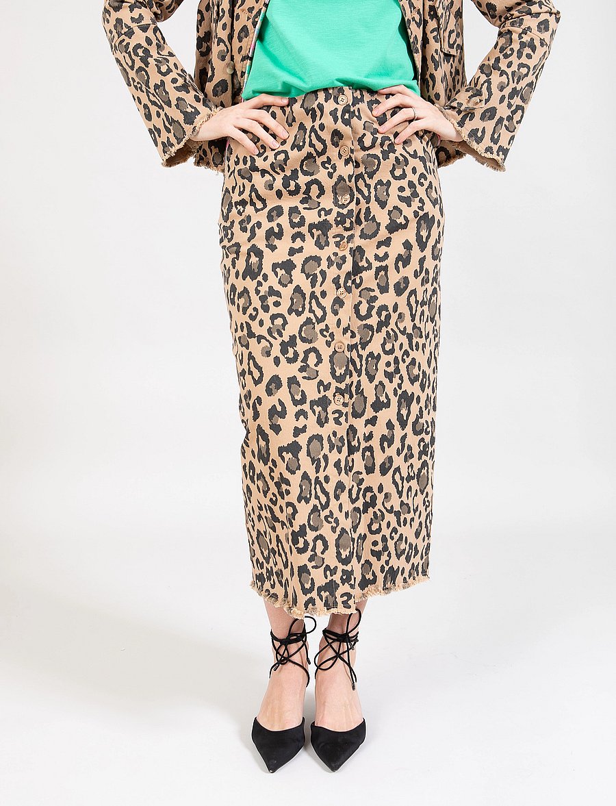Coster Copenhagen - Skirt in blurry leo print - midi-röcke - blurry leo print - 4