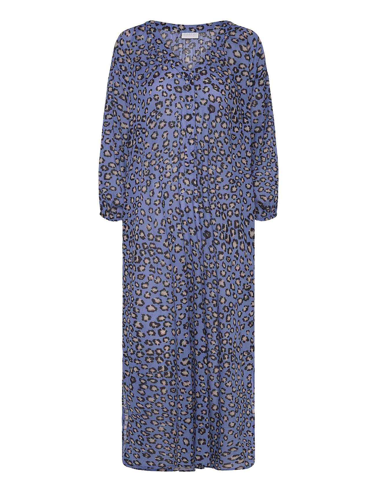 Dress with placket in leo print - CLASSIC LEO