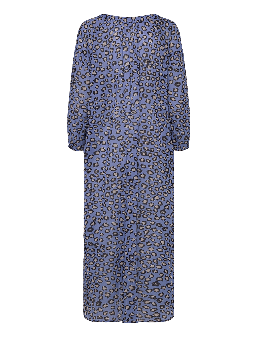 Coster Copenhagen - Dress with placket in leo print - midi kjoler - classic leo blue - 1