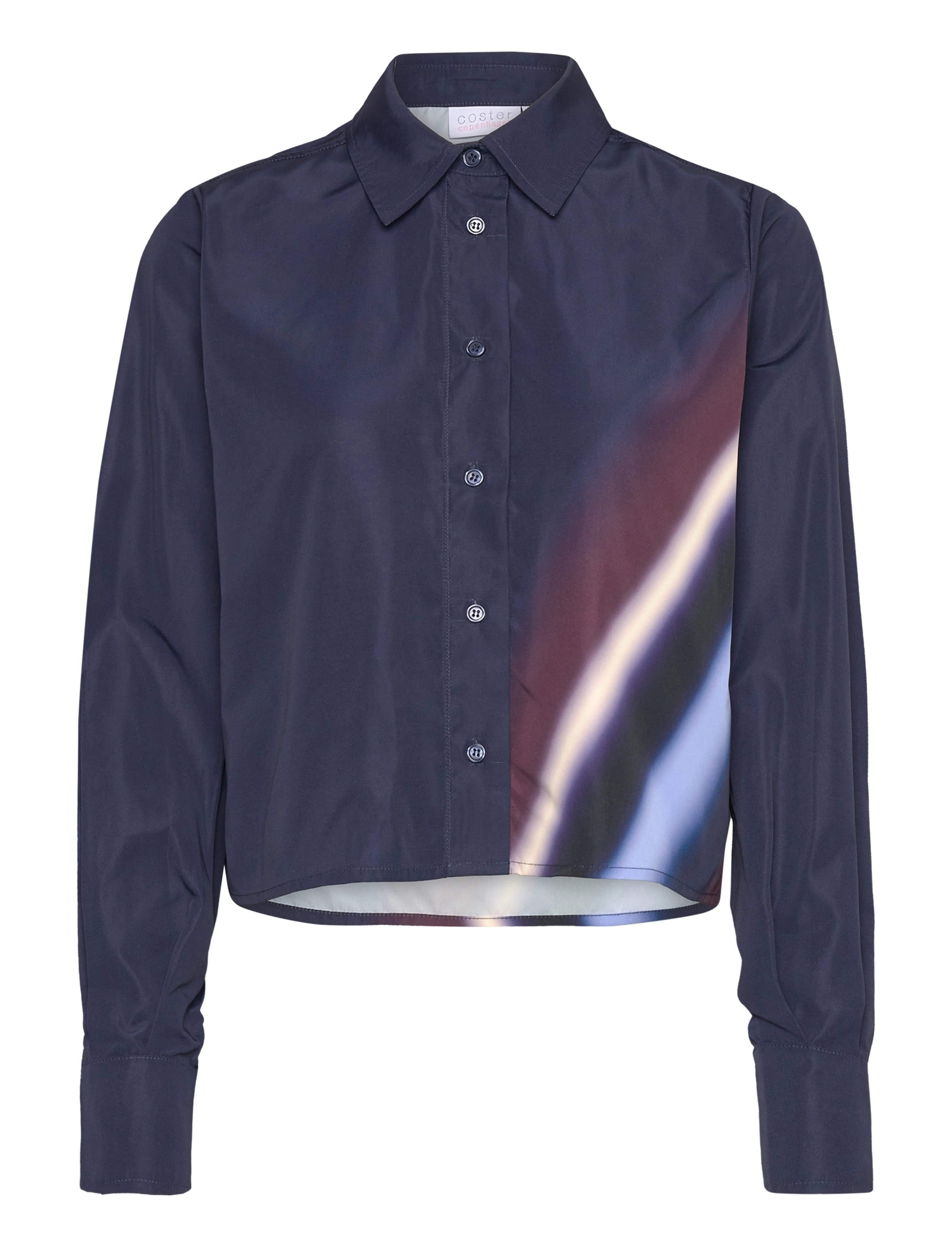 COSTER COPENHAGEN Boxy Shirt With Ray Print Navy - 38 - Damen