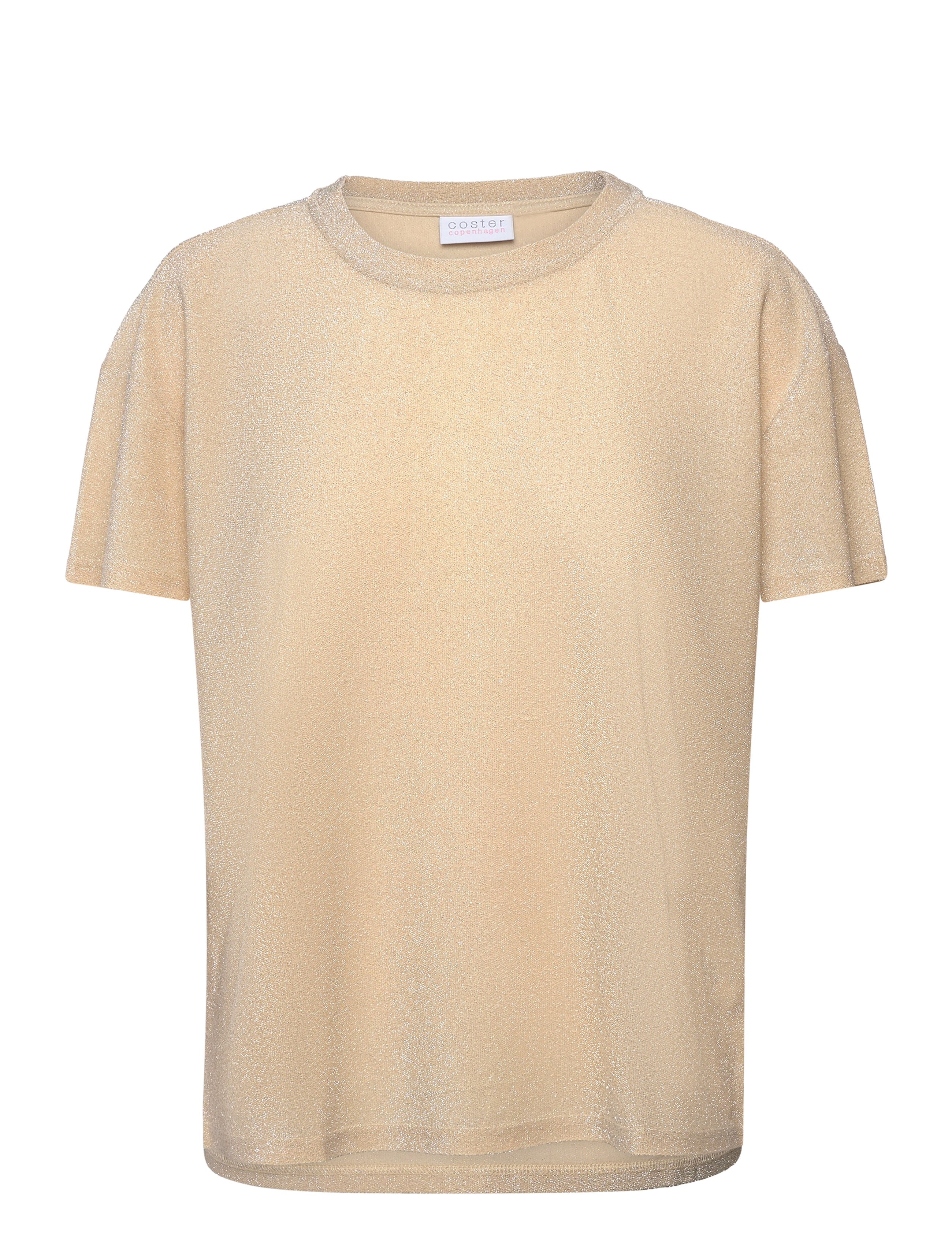COSTER COPENHAGEN T-Shirt With Shimmer Beige - XS - Damen