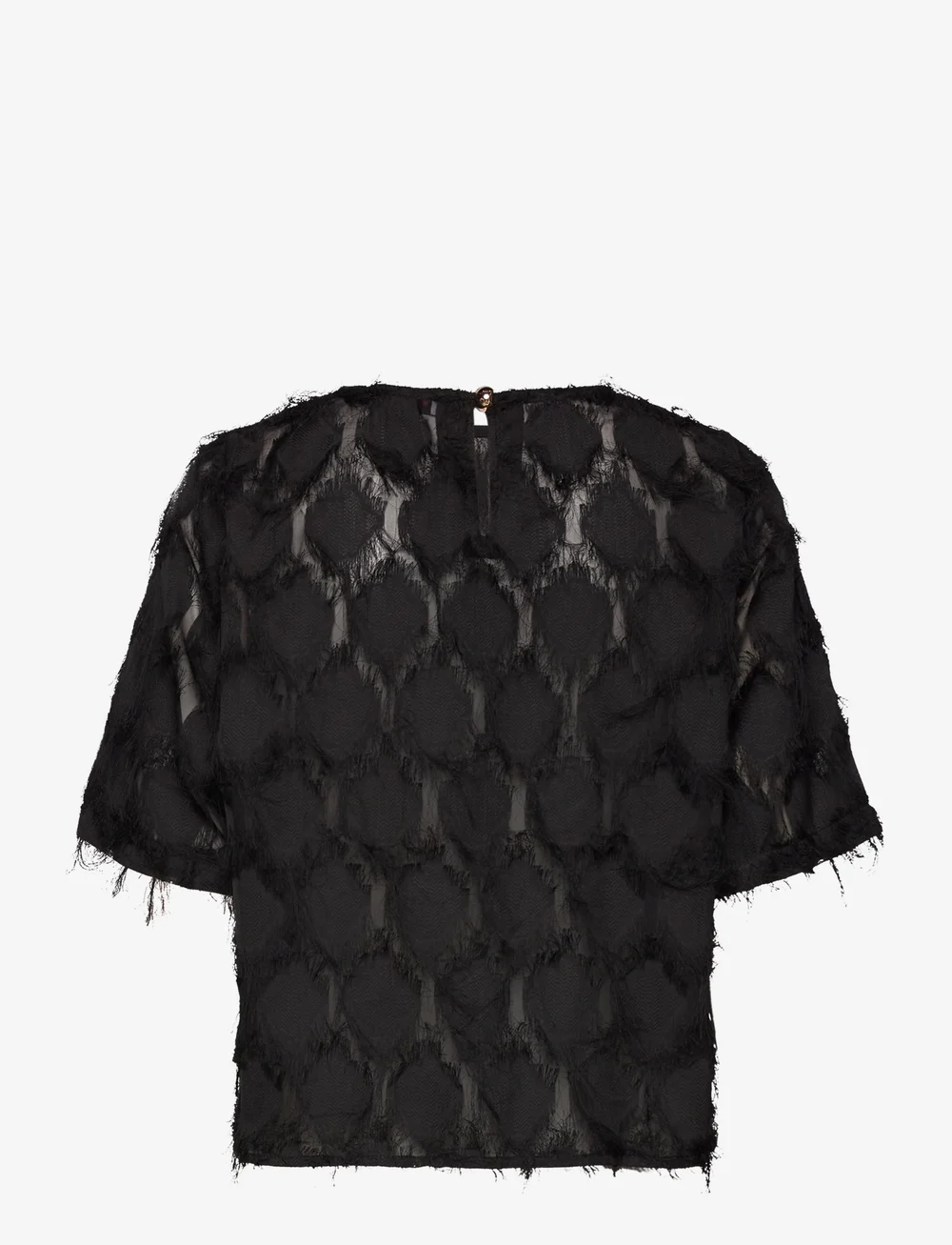 Coster Copenhagen - Top in fluffy lace - t-shirts - black - 2