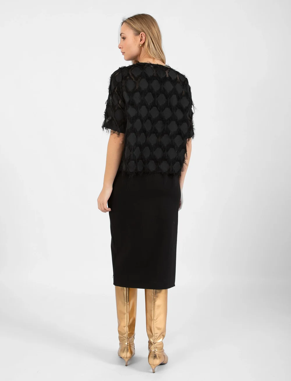 Coster Copenhagen - Top in fluffy lace - t-shirts - black - 3