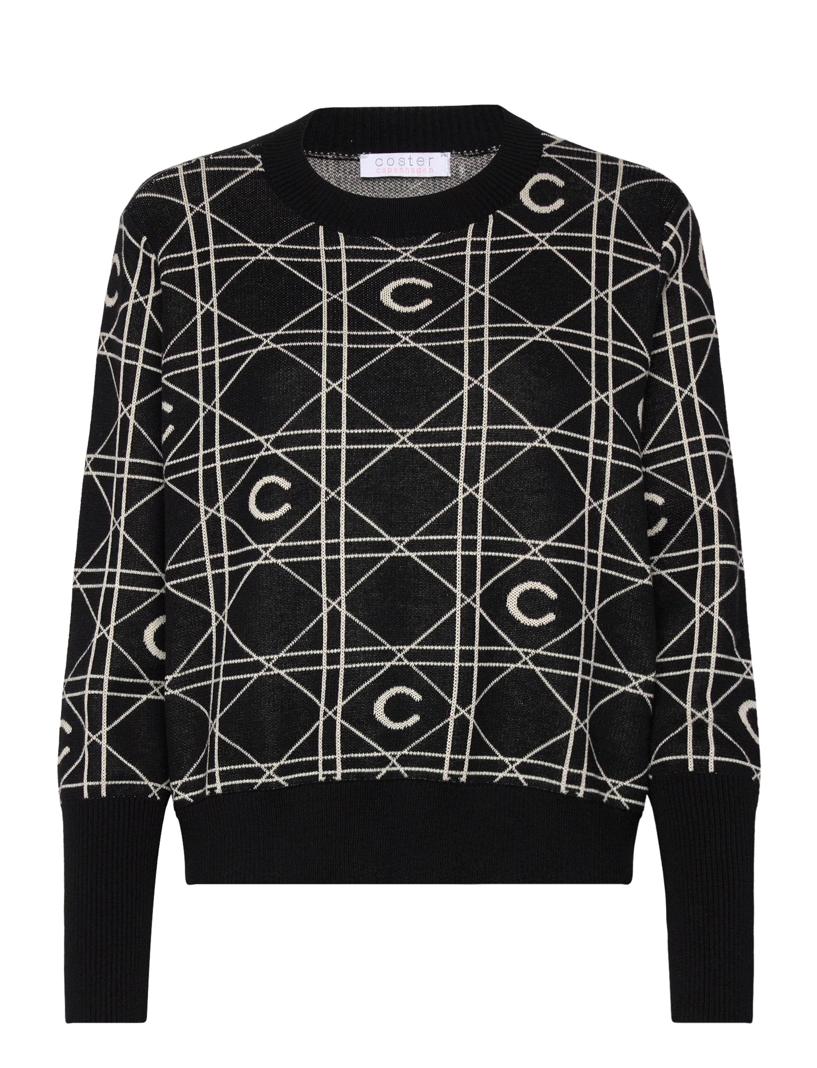 Coster Copenhagen Seawool with logo - Strik - BLACK/CREME / black