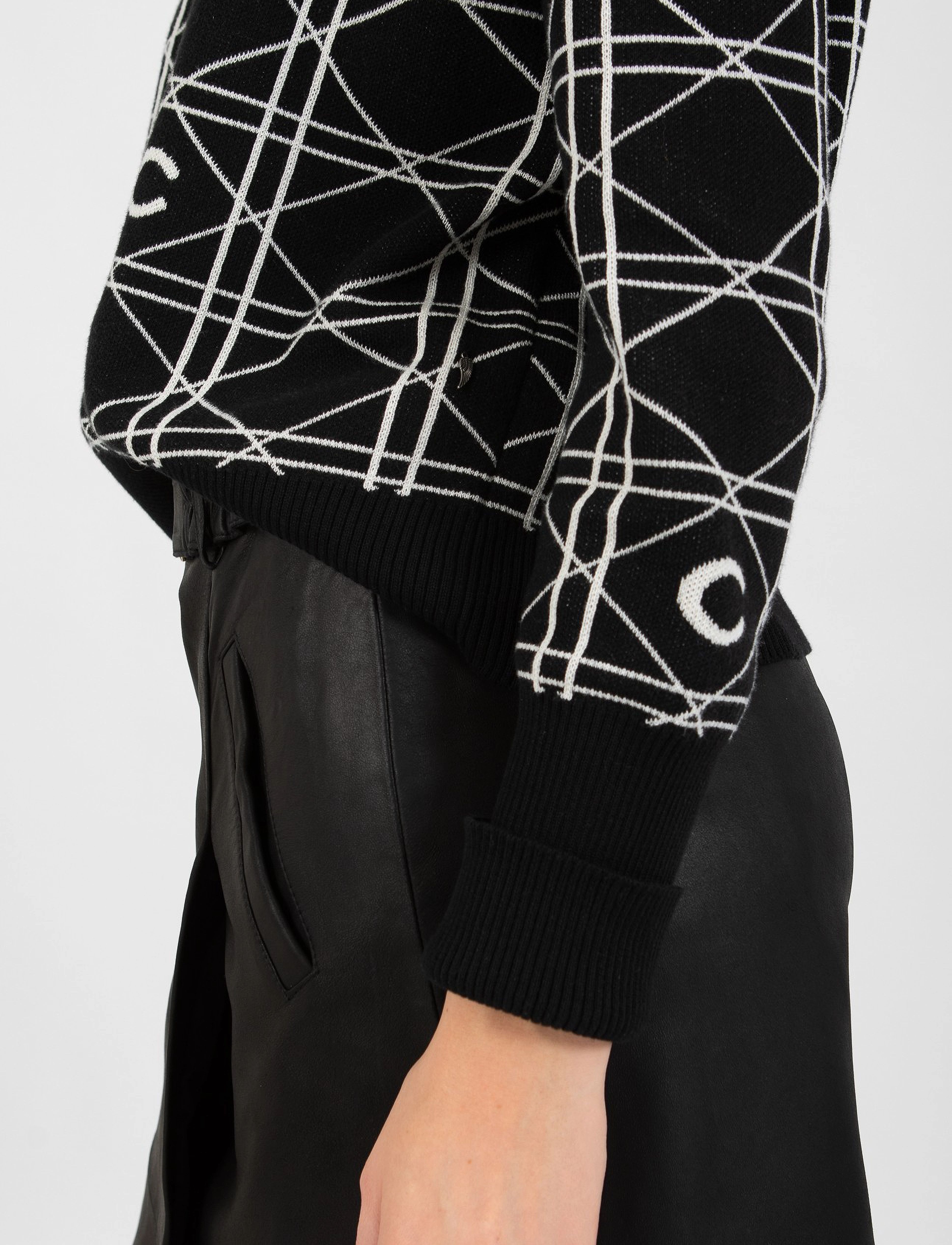 Coster Copenhagen - Seawool with logo - neulepuserot - black/creme - 3