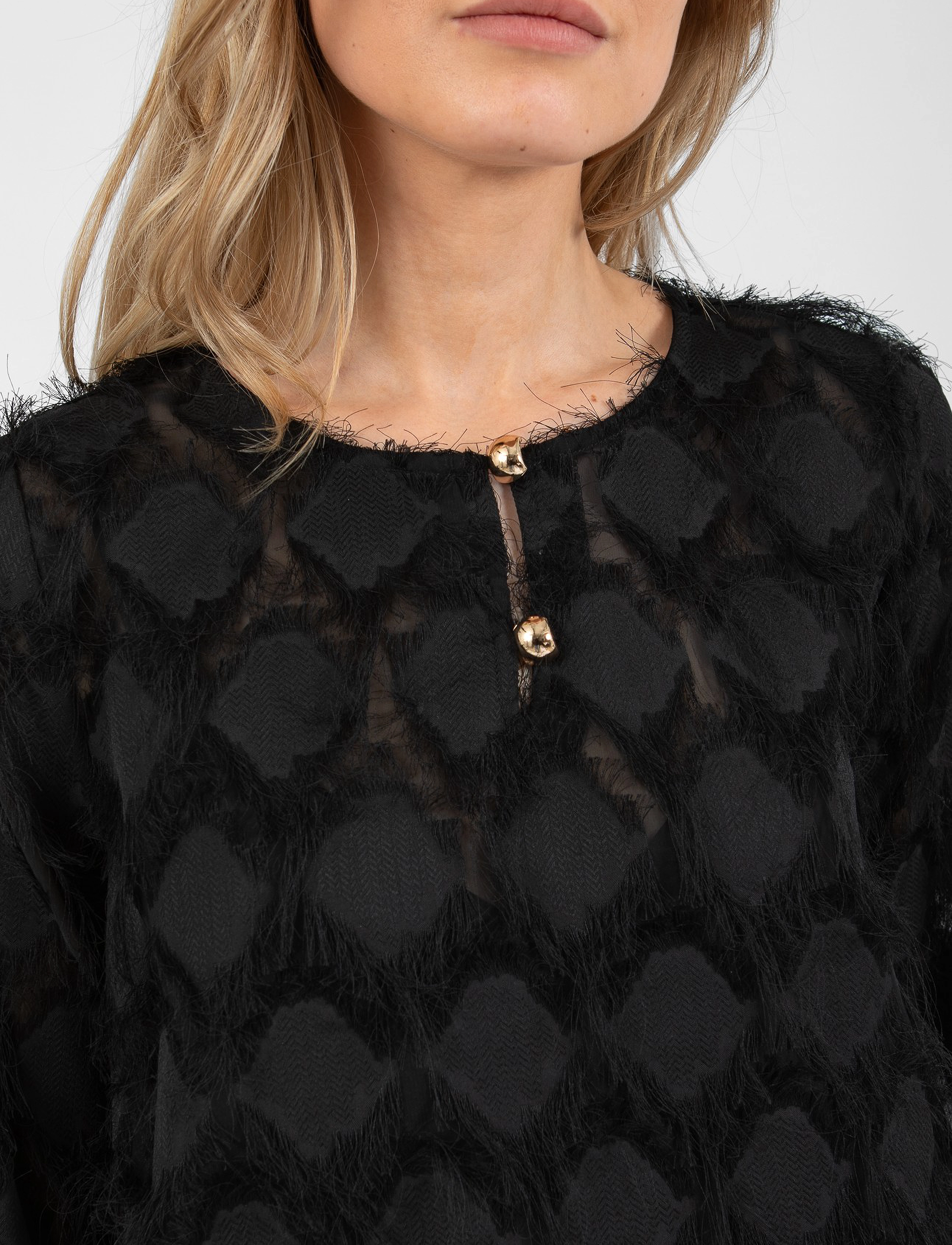 Coster Copenhagen - Dress in fluffy lace - blondekjoler - black - 5