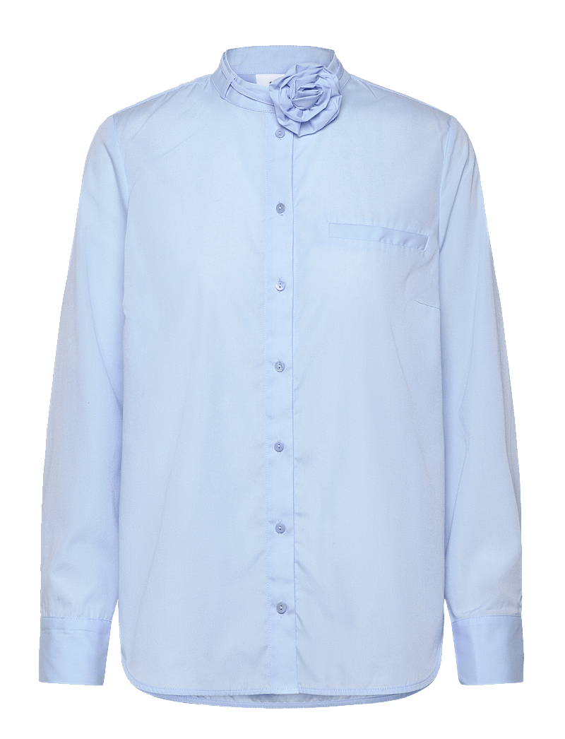 Coster Copenhagen - Shirt with rose necklace - langärmlige hemden - arctic blue - 1