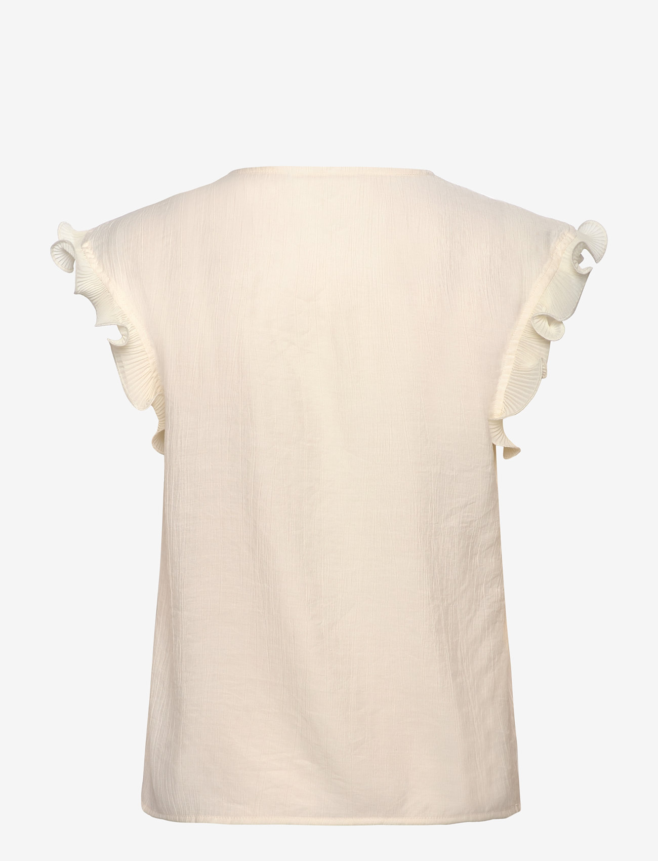 Coster Copenhagen - Top with ruffles in v-neck - Ärmellose blusen - creme - 1