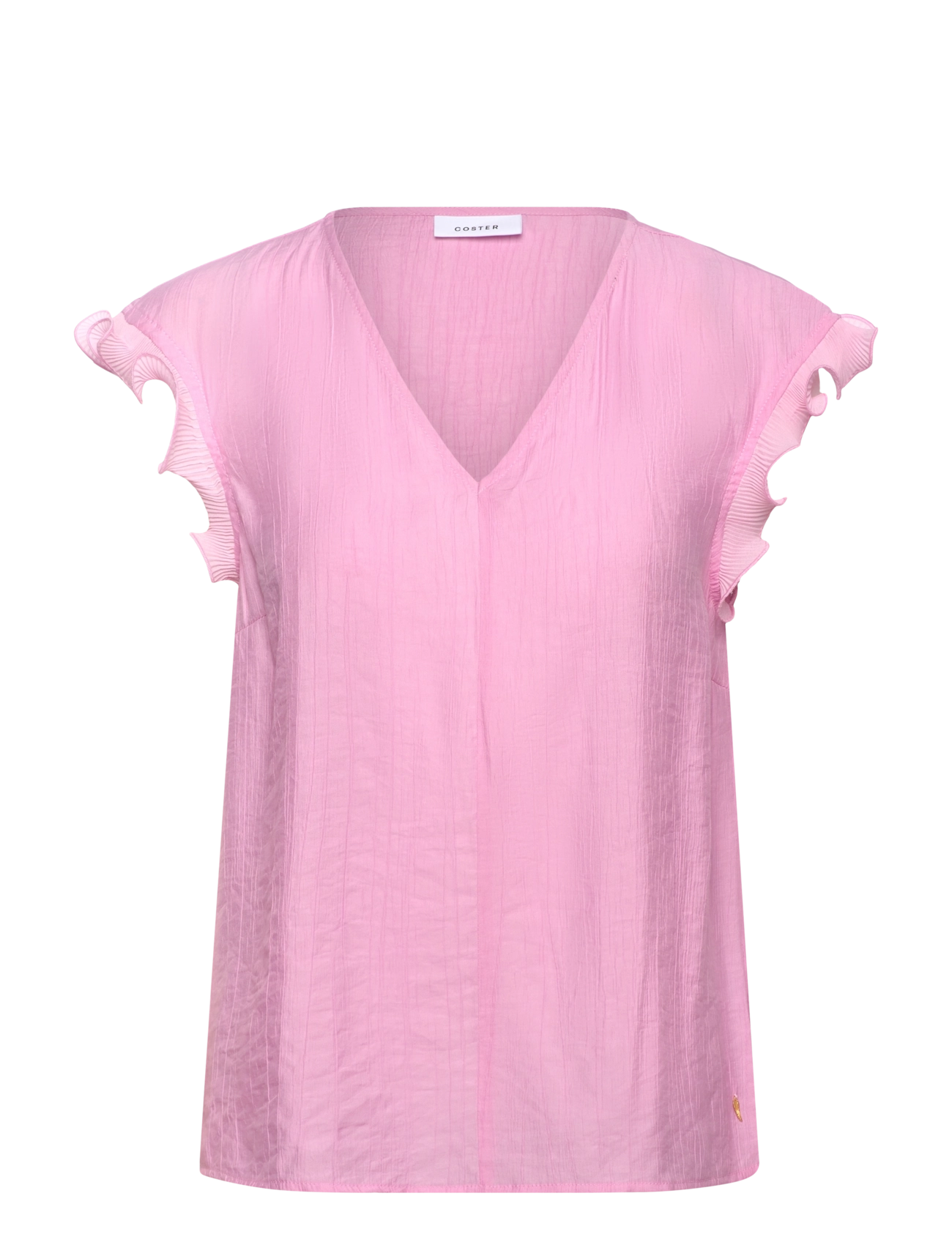 Coster Copenhagen Top with ruffles in v-neck - Deals - MAGENTA / pink/rose