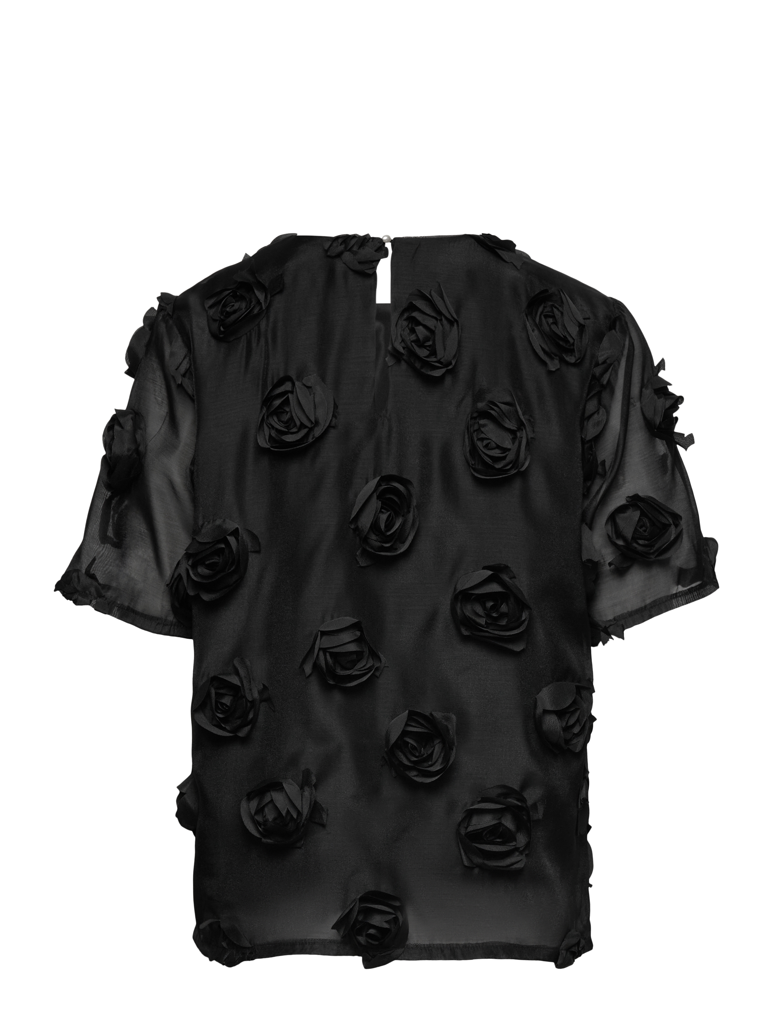 Coster Copenhagen - Top with roses - black - 2