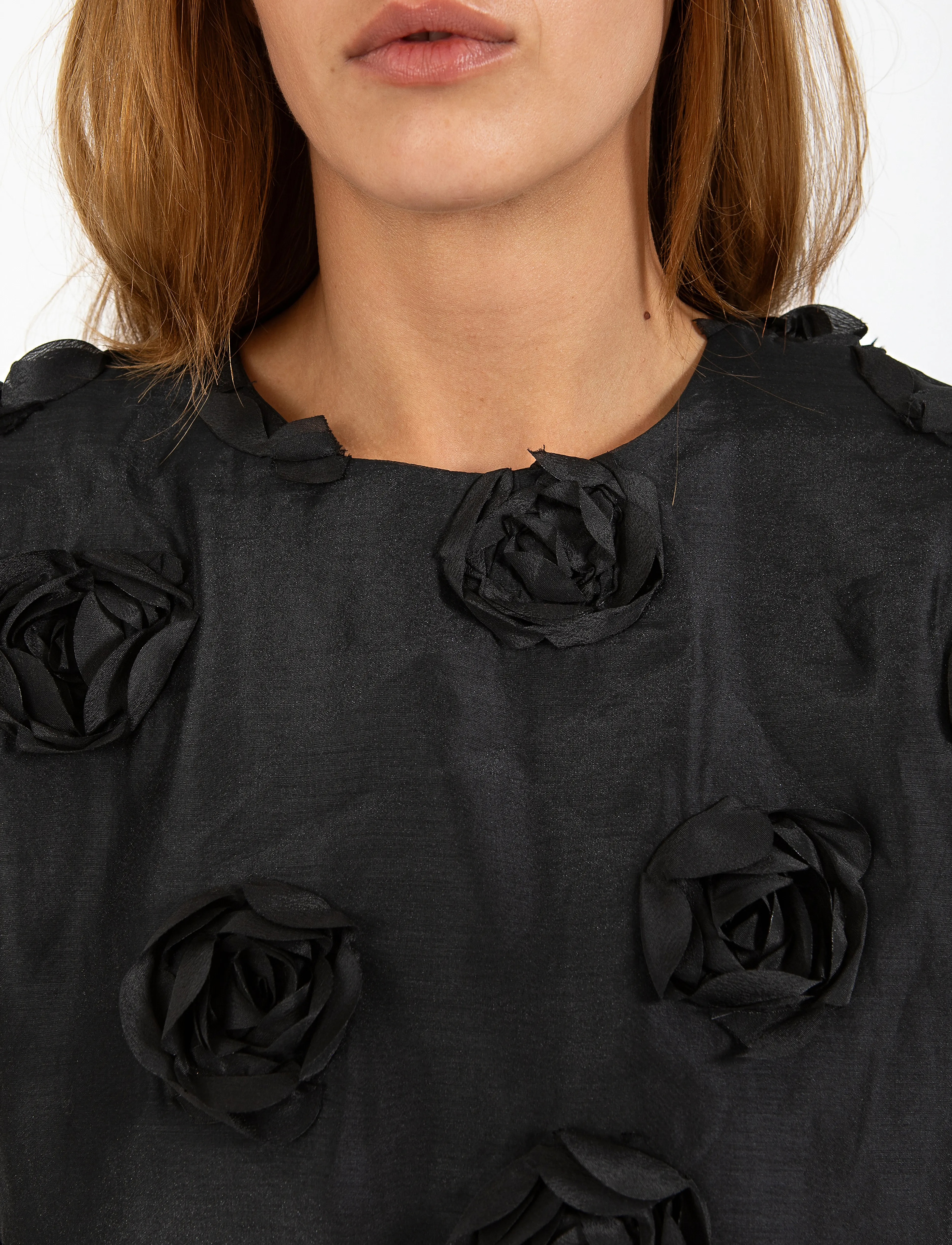 Coster Copenhagen - Top with roses - black - 5