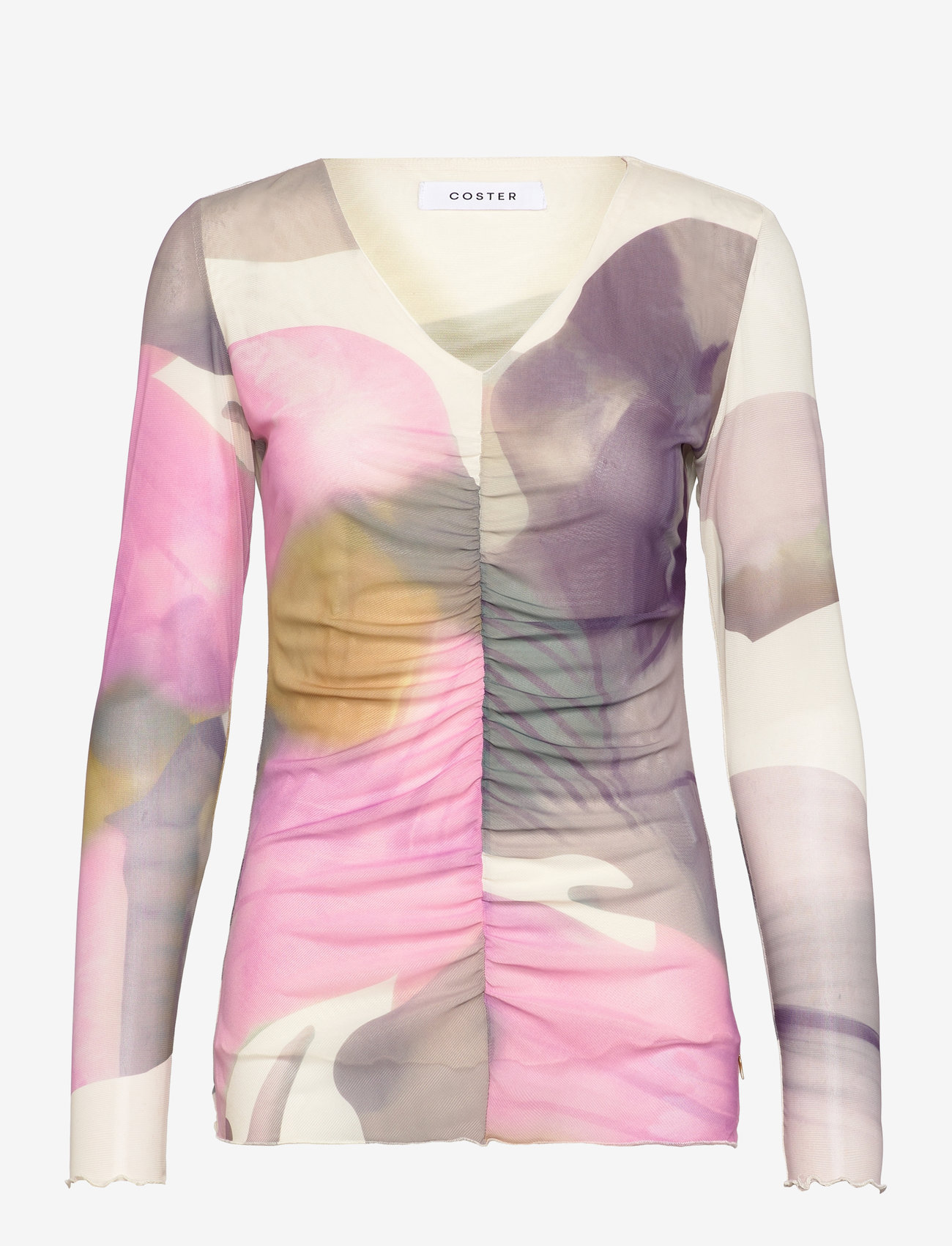 Coster Copenhagen - Mesh top in liqued flower print - pikkade varrukatega alussärgid - liquid flower print - 1