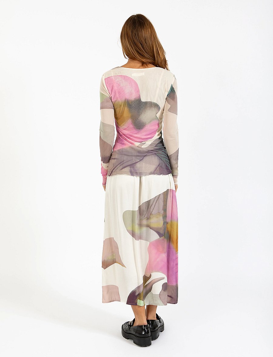 Coster Copenhagen - Mesh top in liqued flower print - långärmade toppar - liquid flower print - 3