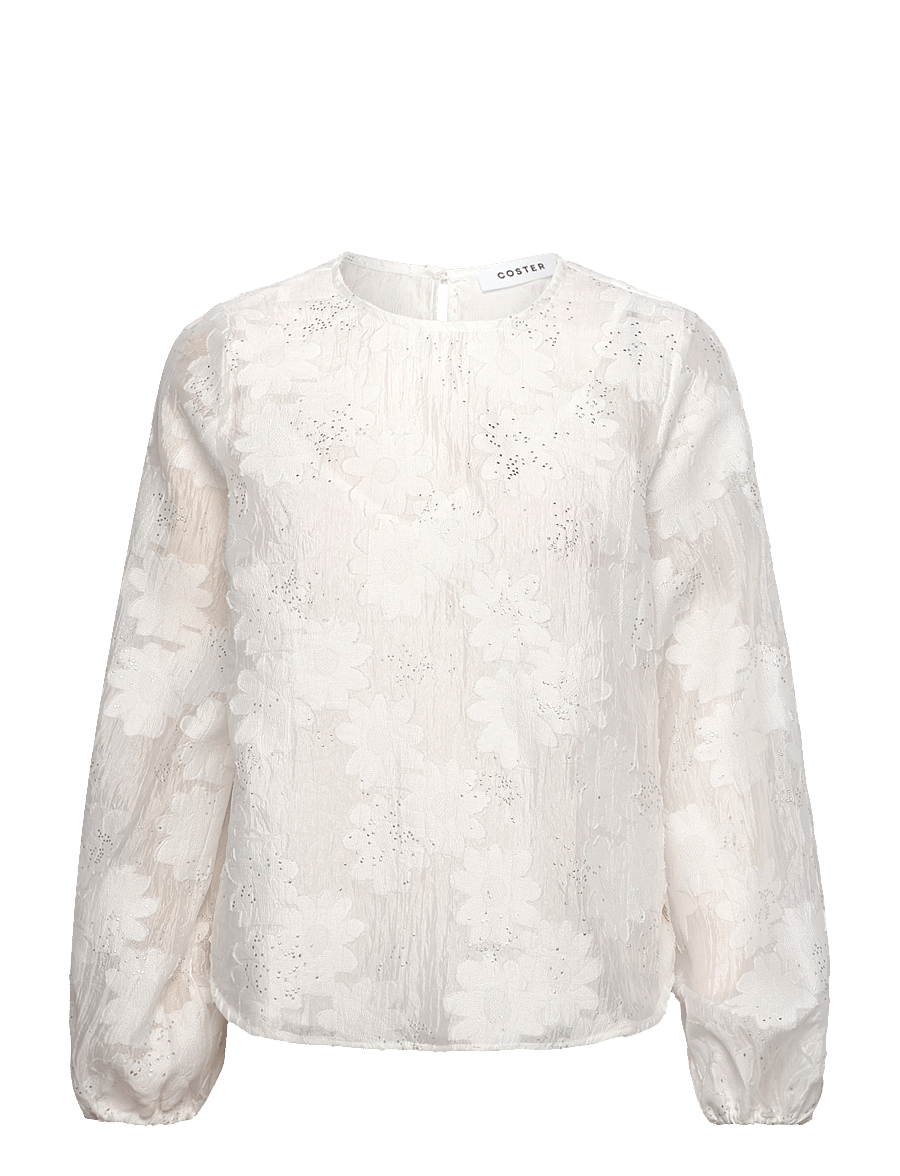 Coster Copenhagen - Blouse with ballon sleeves - langærmede bluser - white - 1
