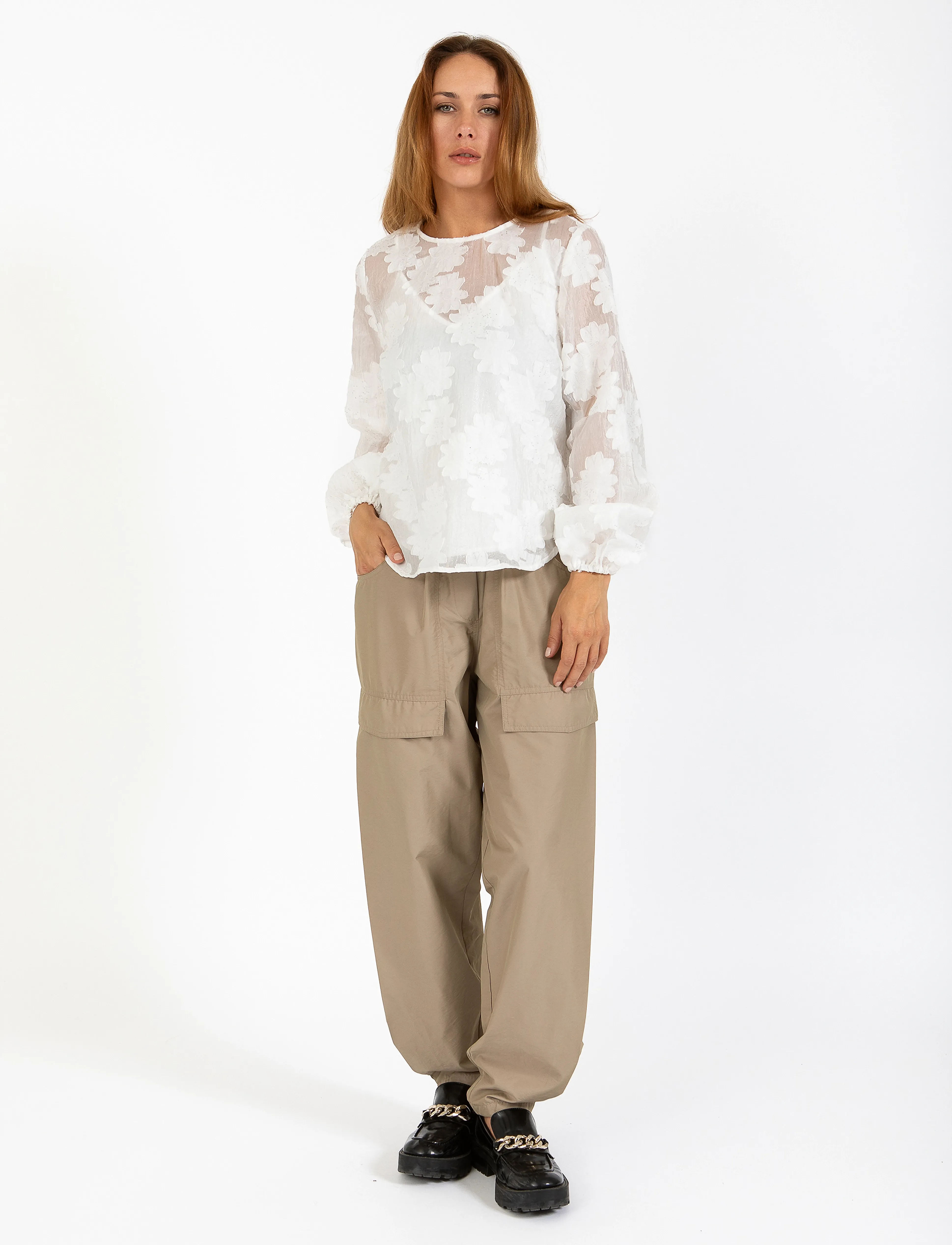 Coster Copenhagen Blouse With Ballon Sleeves, 34, White, Bluser > Langærmede, Dame