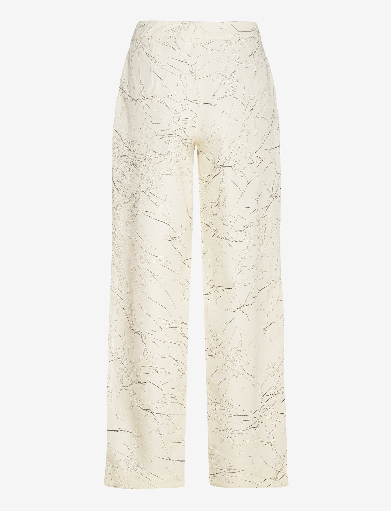 Coster Copenhagen - Crinkled suit pants - PETRA fit - bukser med brede ben - creme/black crinkle - 2
