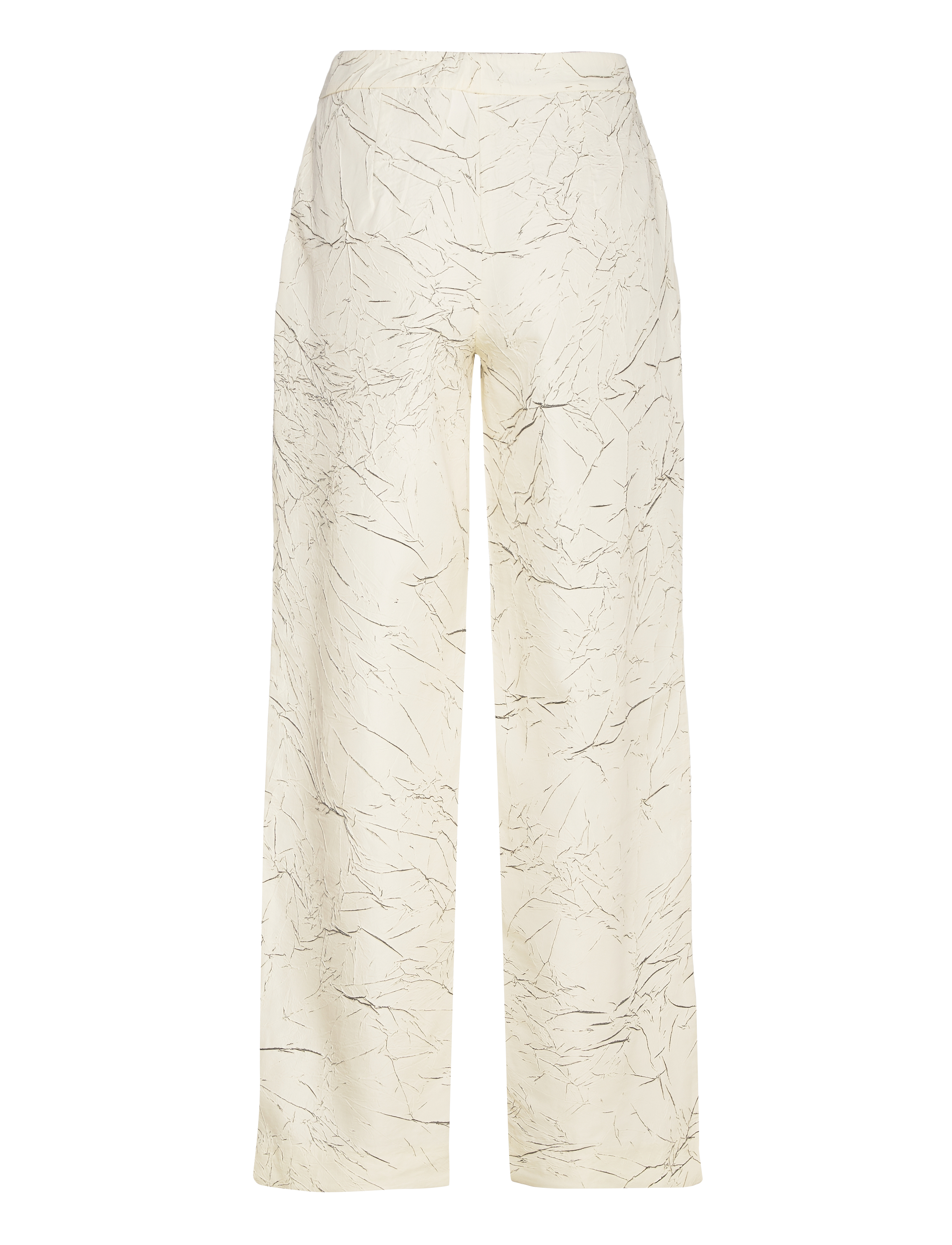 Coster Copenhagen - Crinkled suit pants - PETRA fit - pantalons larges - creme/black crinkle - 2