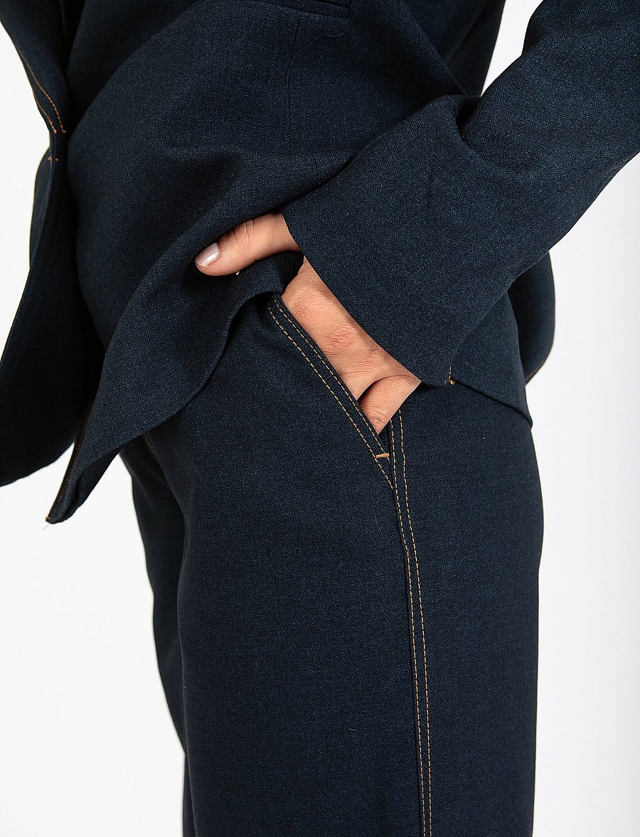 Coster Copenhagen - Petra pants with stitches - PETRA f - hosen mit weitem bein - night blue - 5
