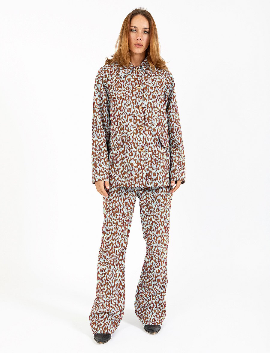 Coster Copenhagen - Leo pants - LUCIA fit - pantalons évasés - ice leo jaquard - 4