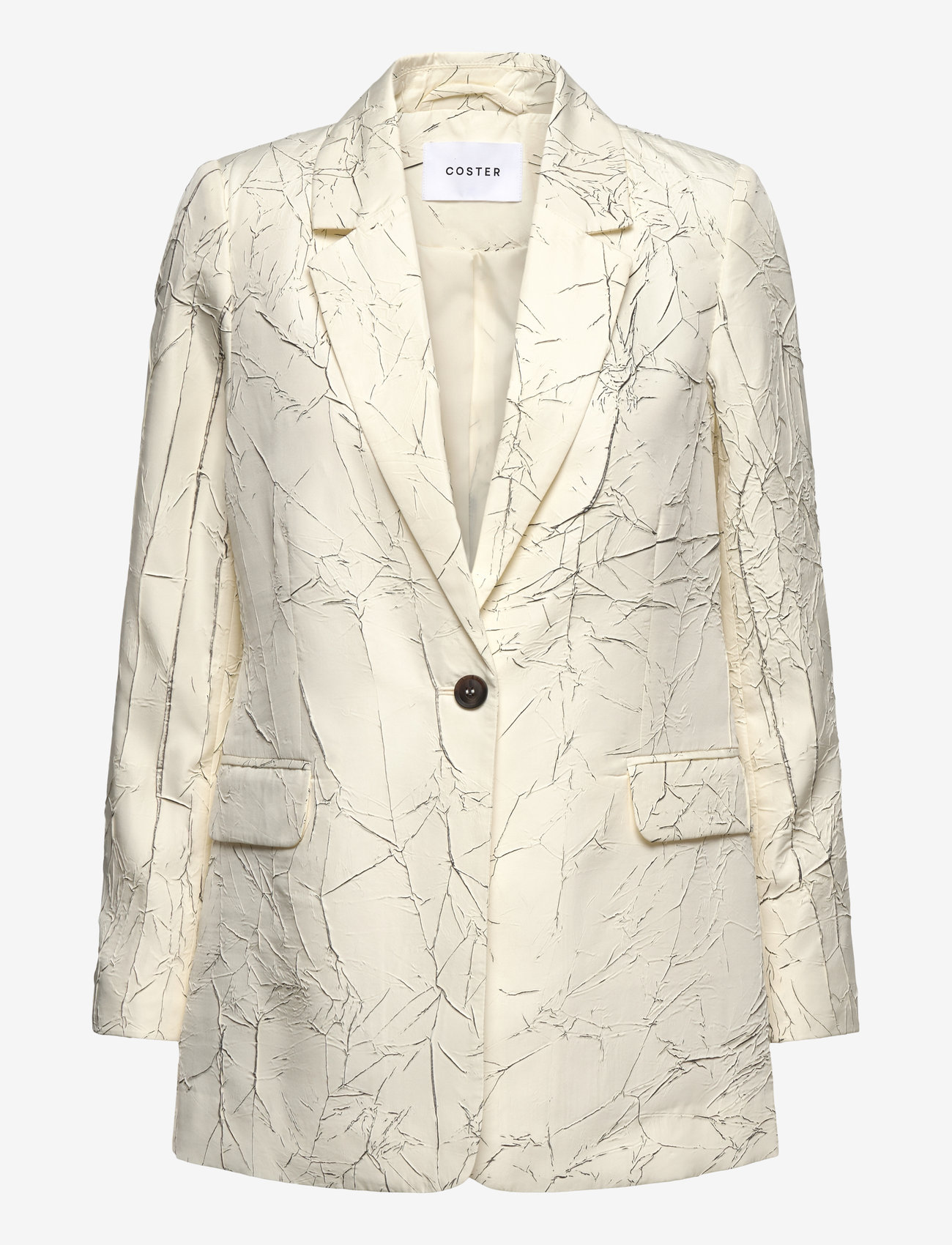 Coster Copenhagen - Crinkled blazer - Ühes joones nööpidega bleiserid - creme / black - 0