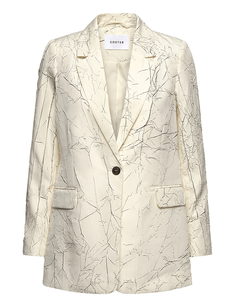 Coster Copenhagen - Crinkled blazer - Ühes joones nööpidega bleiserid - creme / black - 0