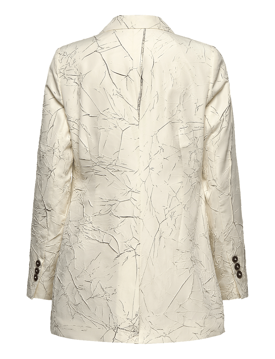 Coster Copenhagen - Crinkled blazer - single breasted blazers - creme / black - 1