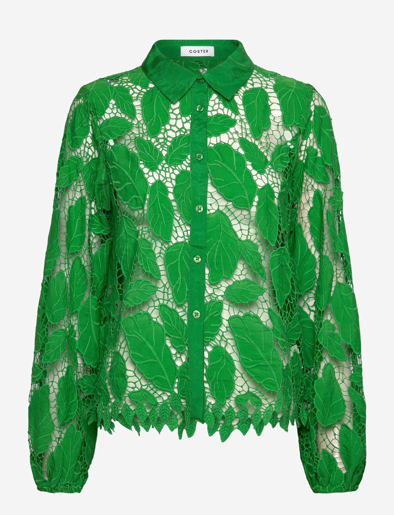 Coster Copenhagen - Lace shirt - langärmlige hemden - lush green - 1