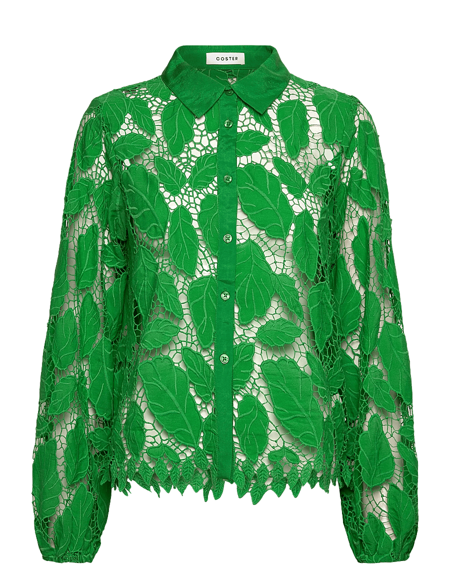 Coster Copenhagen - Lace shirt - chemises à manches longues - lush green - 1