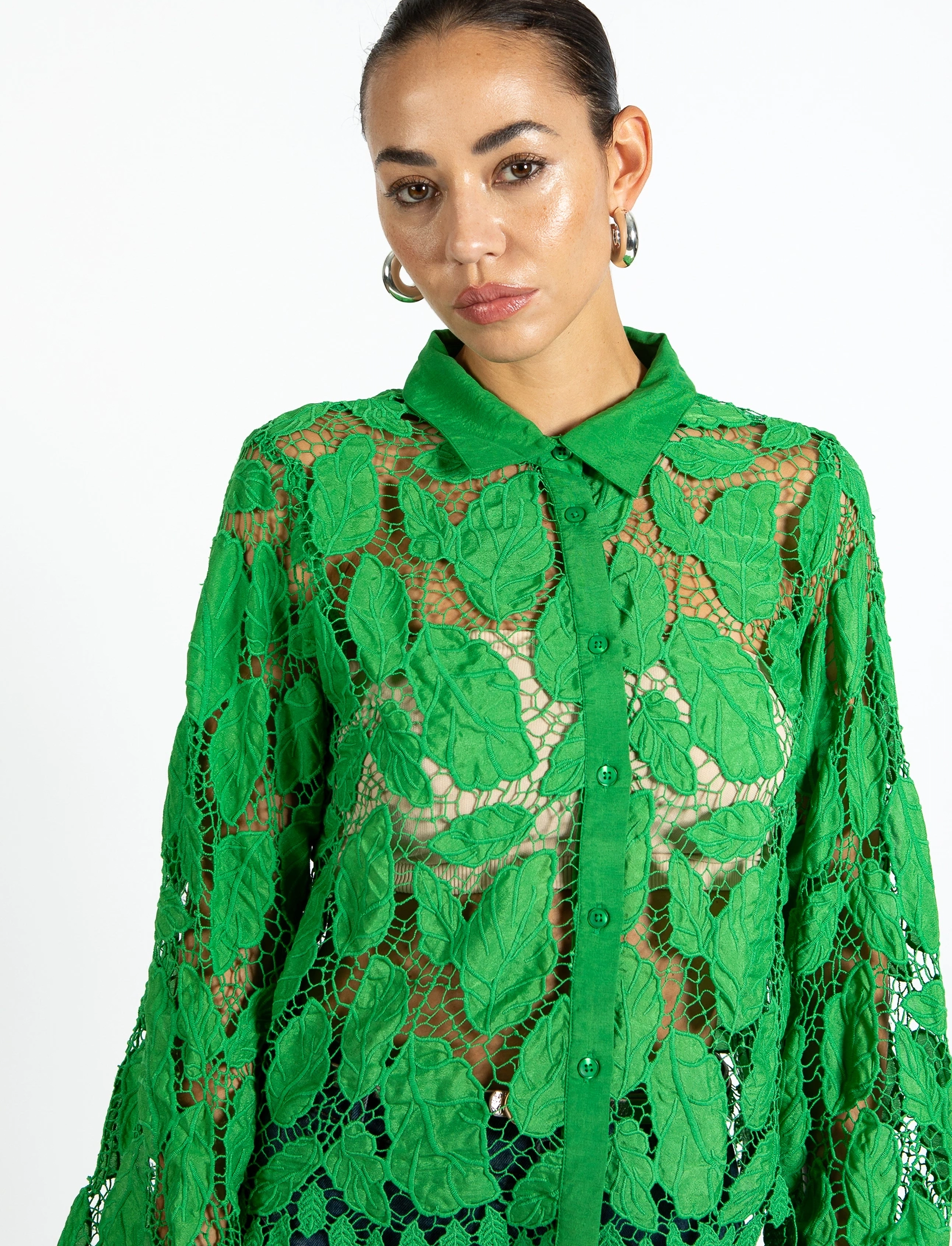 Coster Copenhagen - Lace shirt - chemises à manches longues - lush green - 0