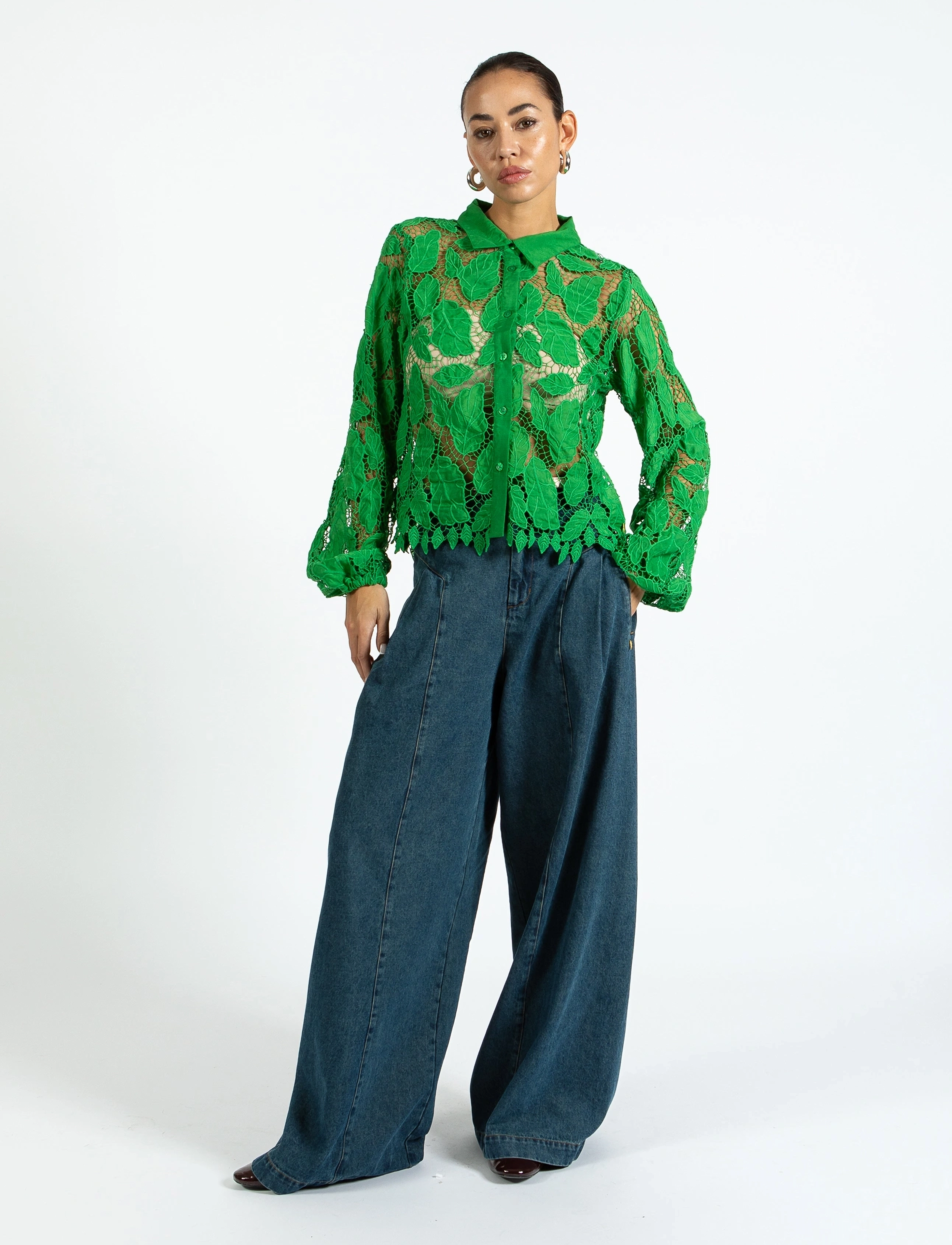 Coster Copenhagen - Lace shirt - chemises à manches longues - lush green - 3