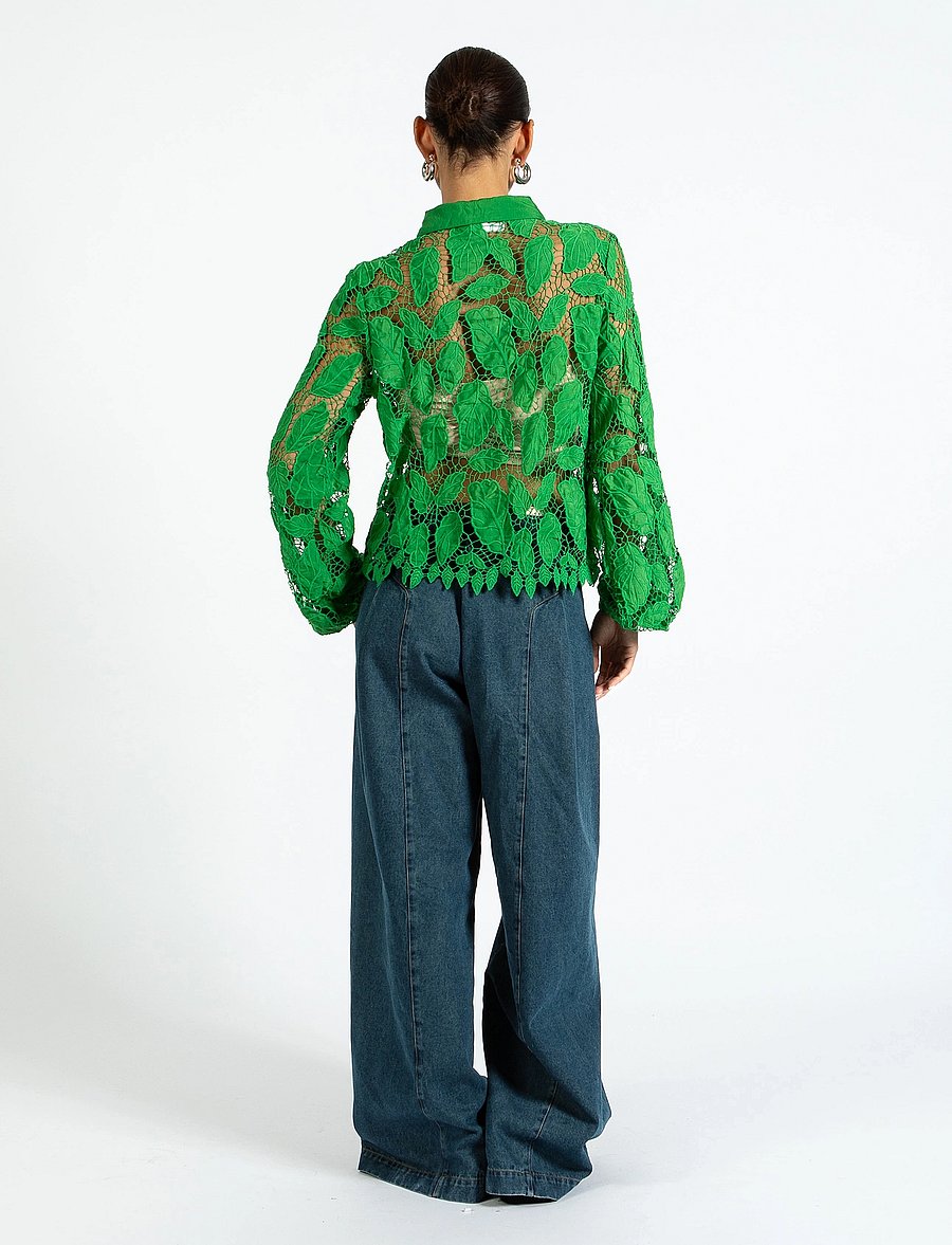 Coster Copenhagen - Lace shirt - chemises à manches longues - lush green - 4