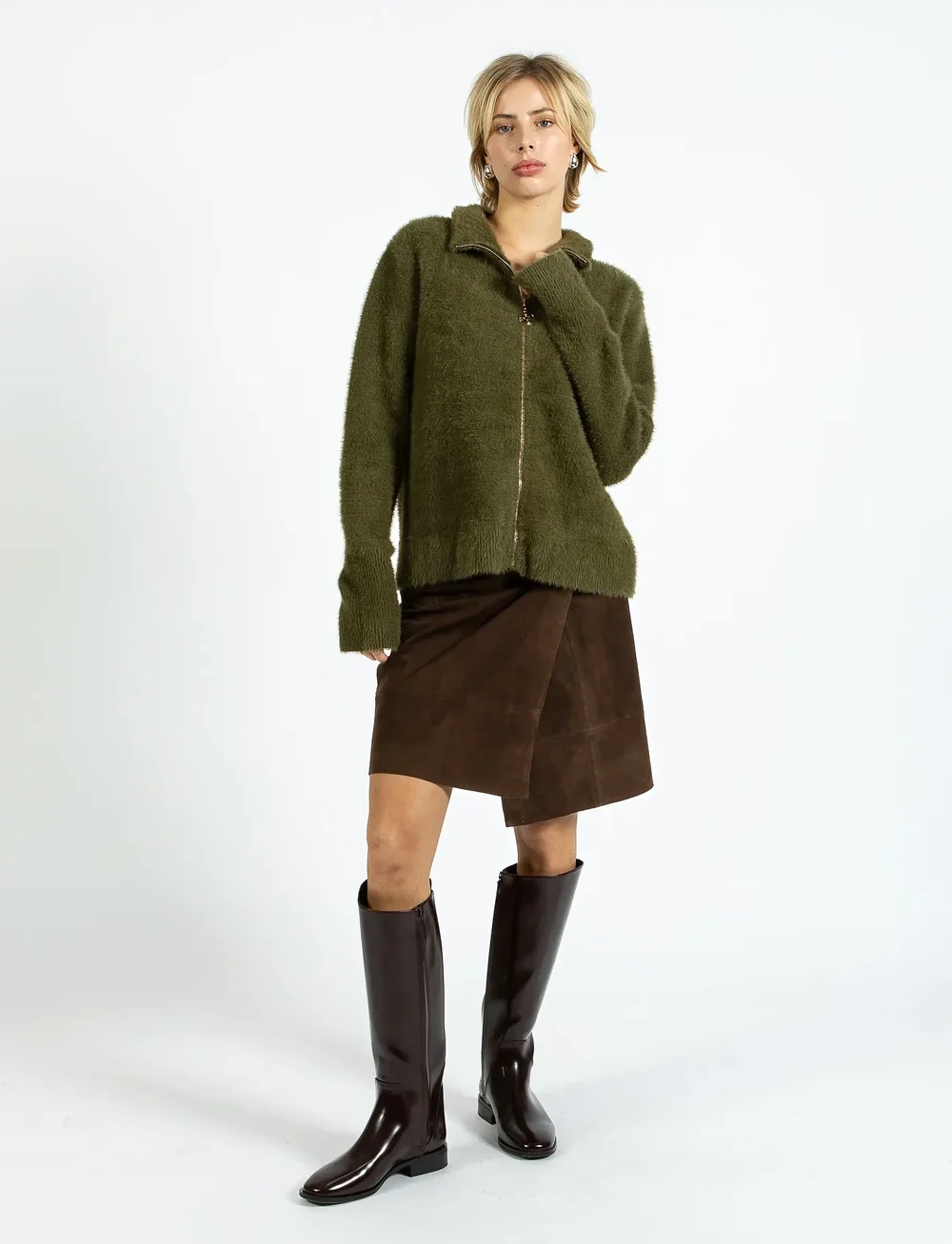 Coster Copenhagen - Fluffy knit cardigan - cardigans - dove grey - 5