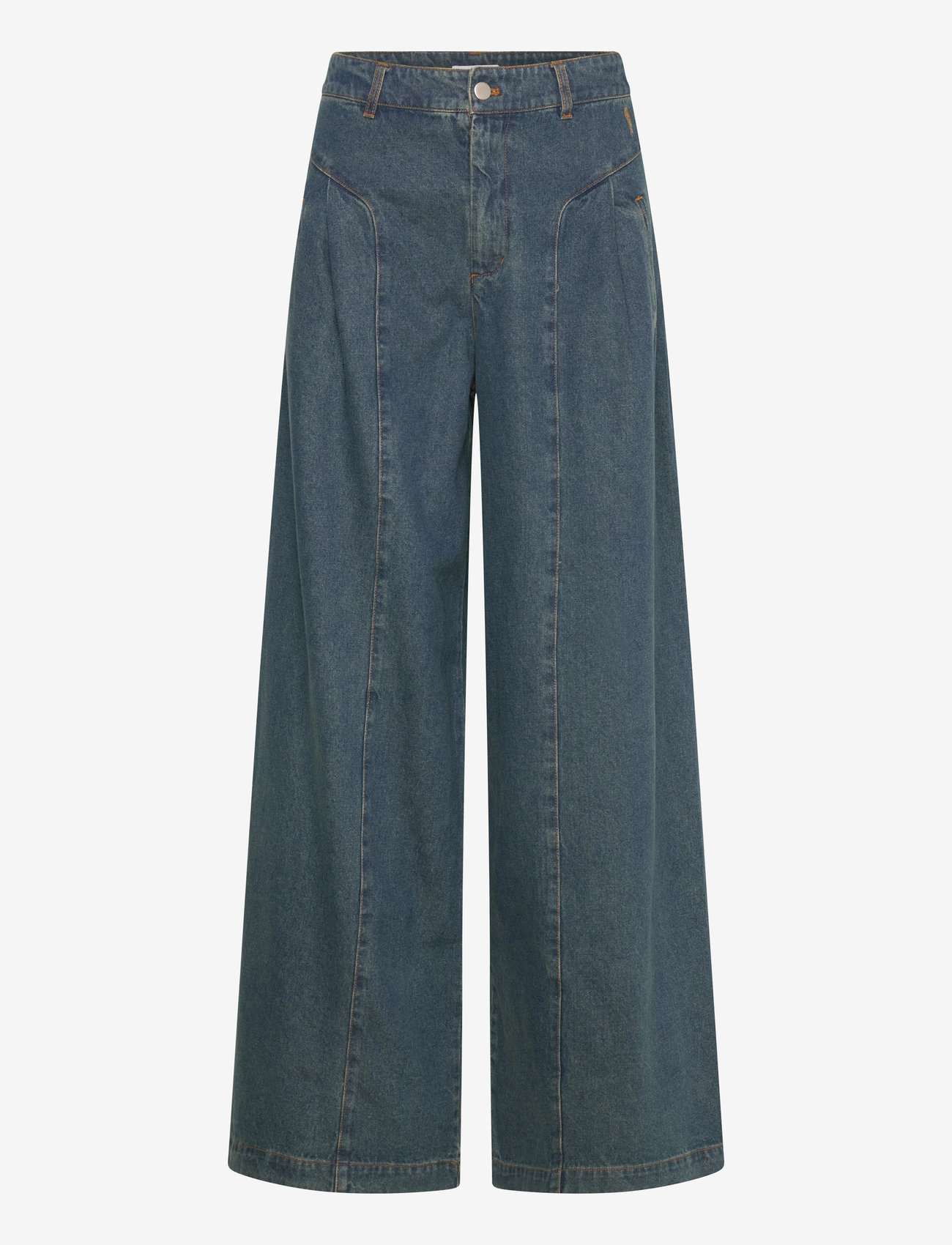 Coster Copenhagen - High waisted denim pants - Anna fit - brede jeans - dark blue denim - 1