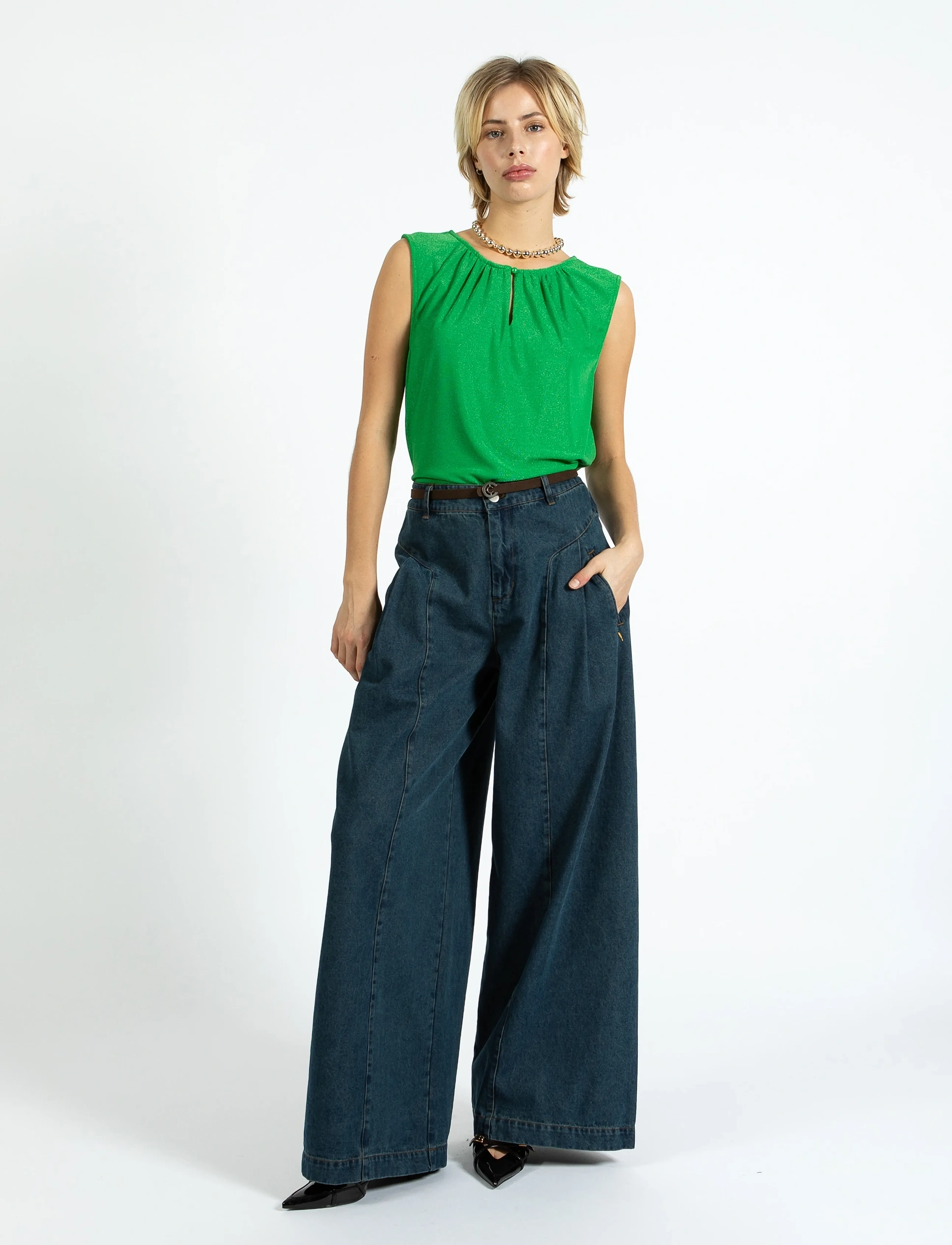 Coster Copenhagen High Waisted Denim Pants - Anna Fit, 38, Blue, Jeans > Vidde, Dame