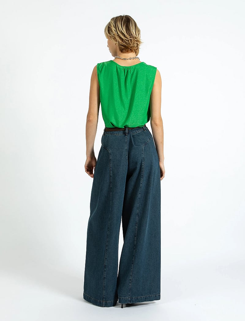 Coster Copenhagen - High waisted denim pants - Anna fit - brede jeans - dark blue denim - 3