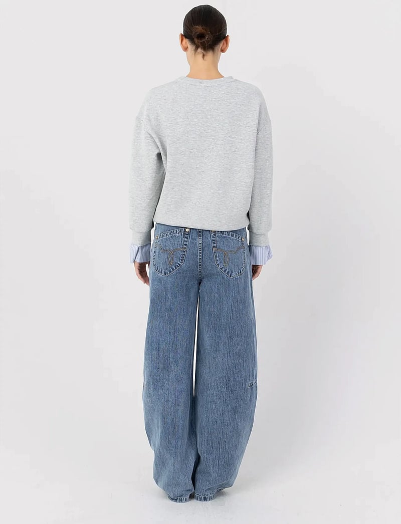 Coster Copenhagen - Sweatshirt with sleeve details - everyday style - grey melange - 3