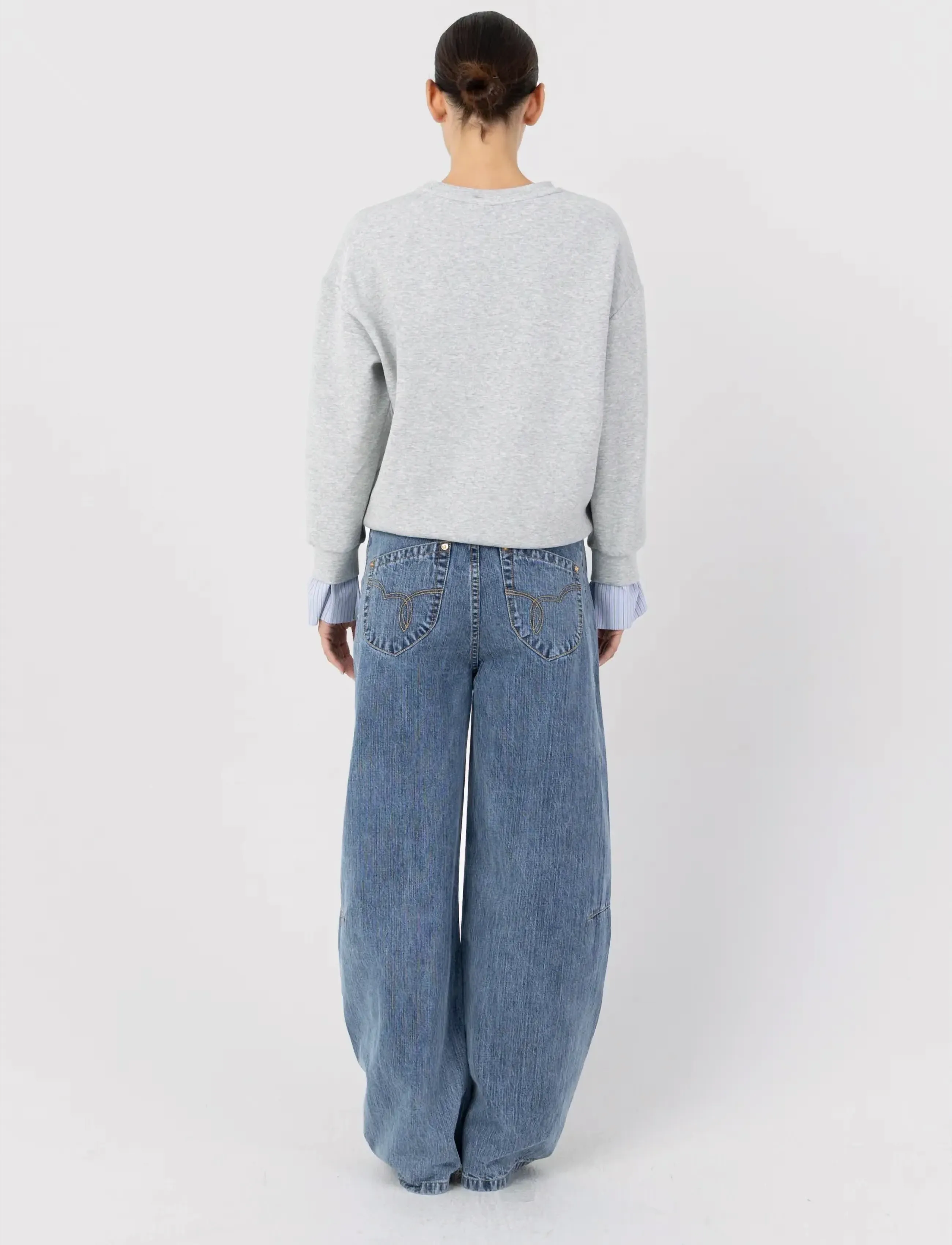 Coster Copenhagen - Sweatshirt with sleeve details - sweatshirts - grey melange - 3
