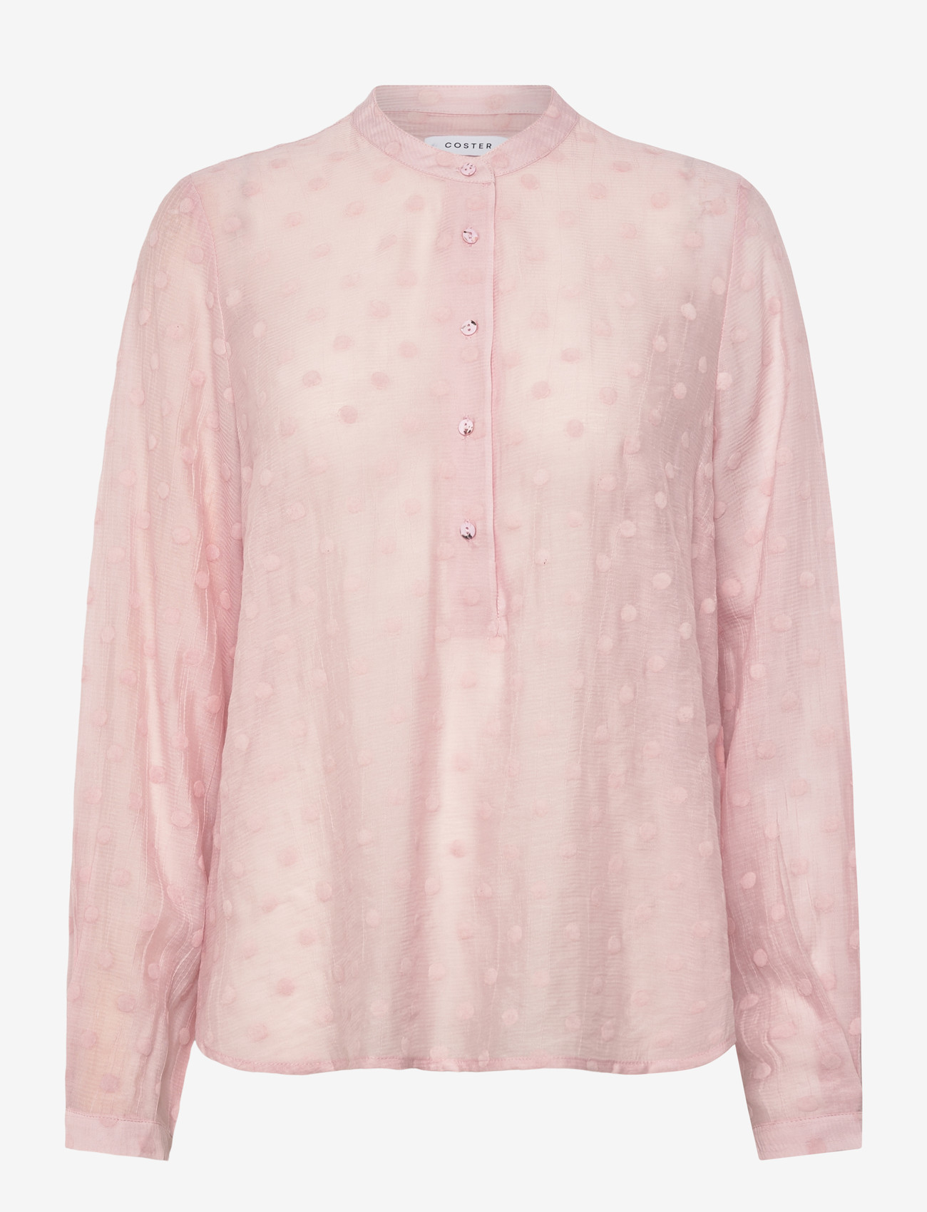 Coster Copenhagen - Dotted shirt - long sleeved blouses - bon bon pink - 1