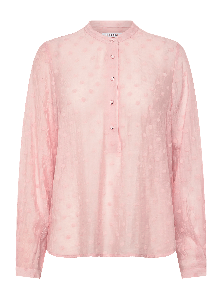 Coster Copenhagen - Dotted shirt - langærmede bluser - bon bon pink - 1