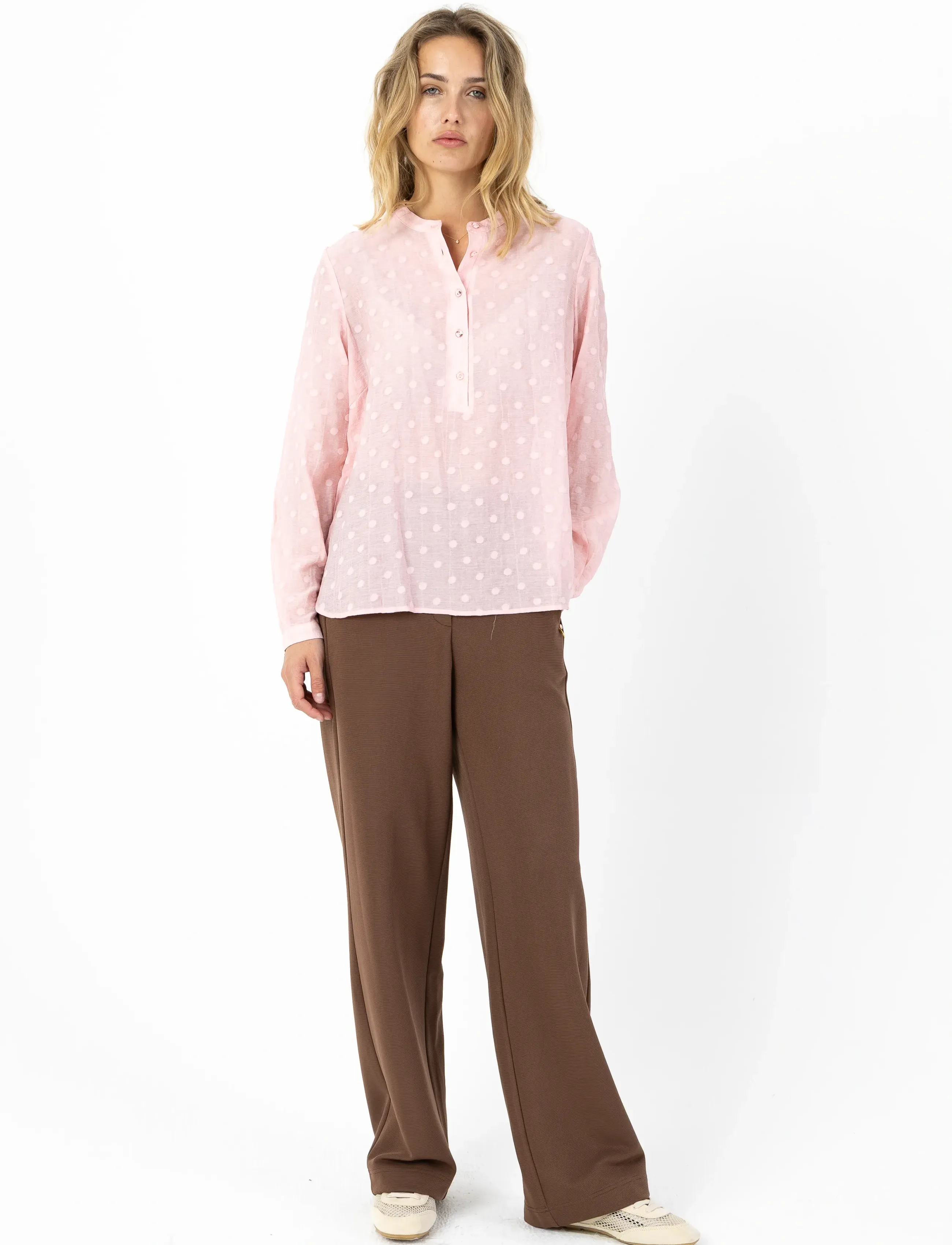 Coster Copenhagen Dotted Shirt, 40, Pink, Bluser > Langærmede, Dame