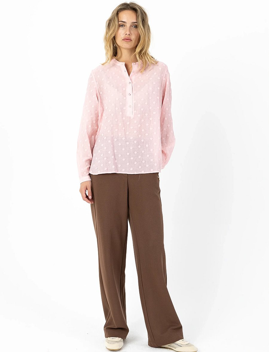 Coster Copenhagen - Dotted shirt - langærmede bluser - bon bon pink - 0