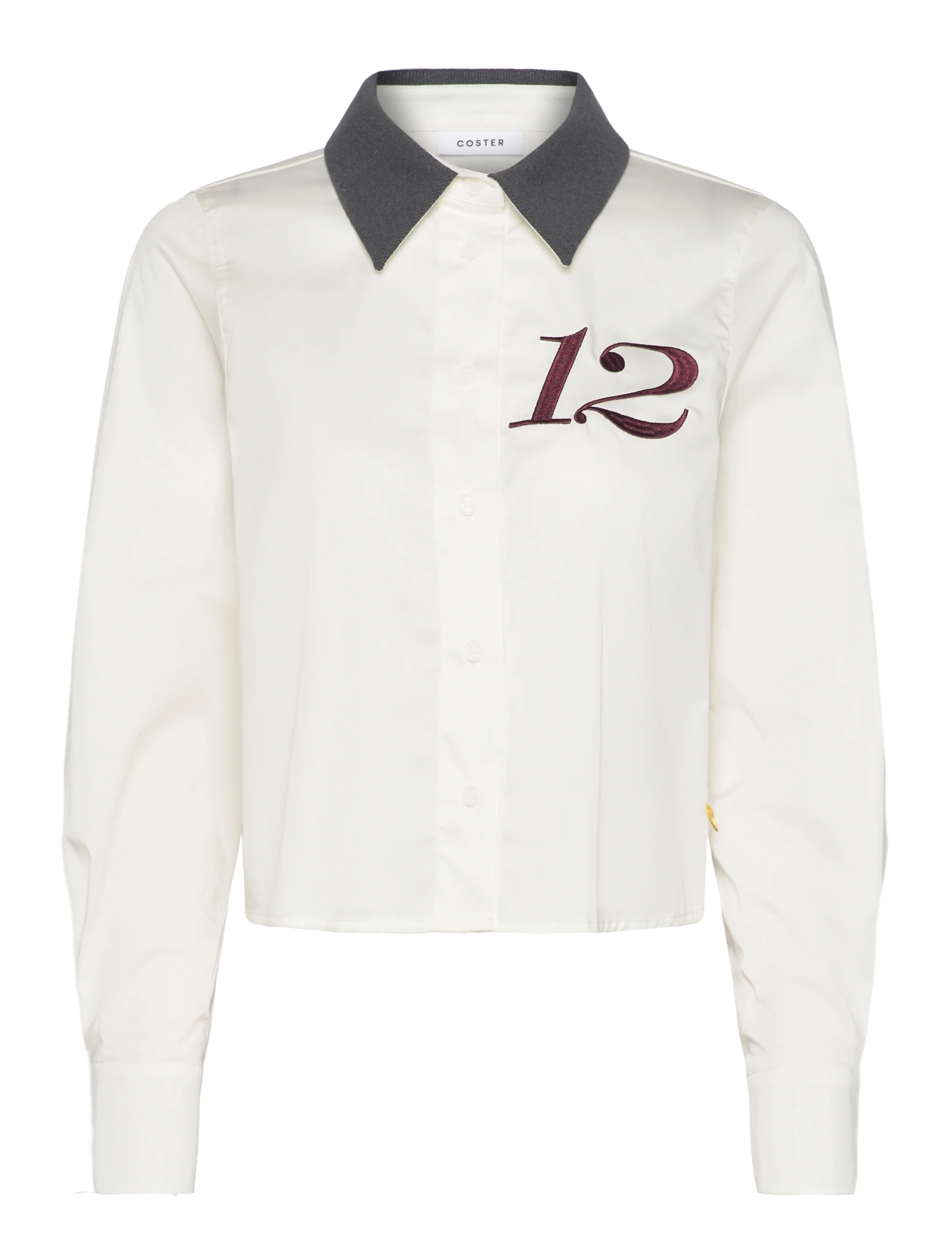 COSTER COPENHAGEN Shirt With Rib Collar Weiß - 34 - Damen