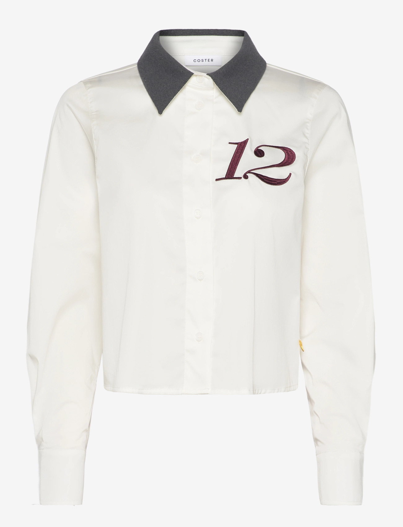 Coster Copenhagen - Shirt with rib collar - langärmlige hemden - white - 1