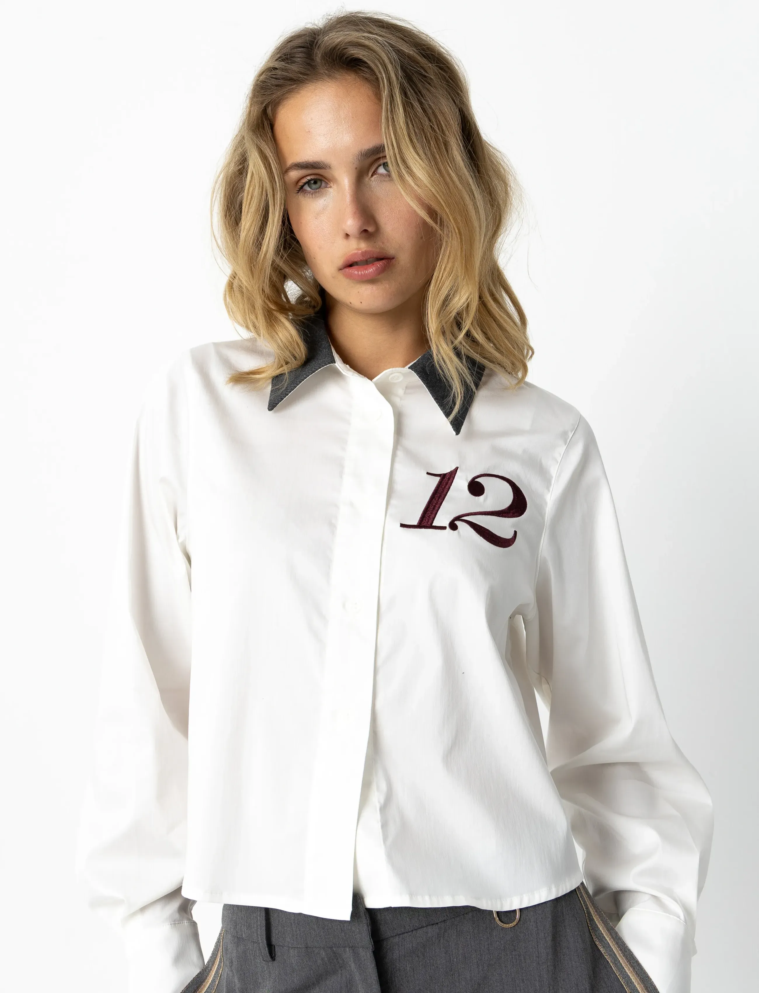 Coster Copenhagen Shirt With Rib Collar, 40, White, Skjorter > Langærmede, Dame
